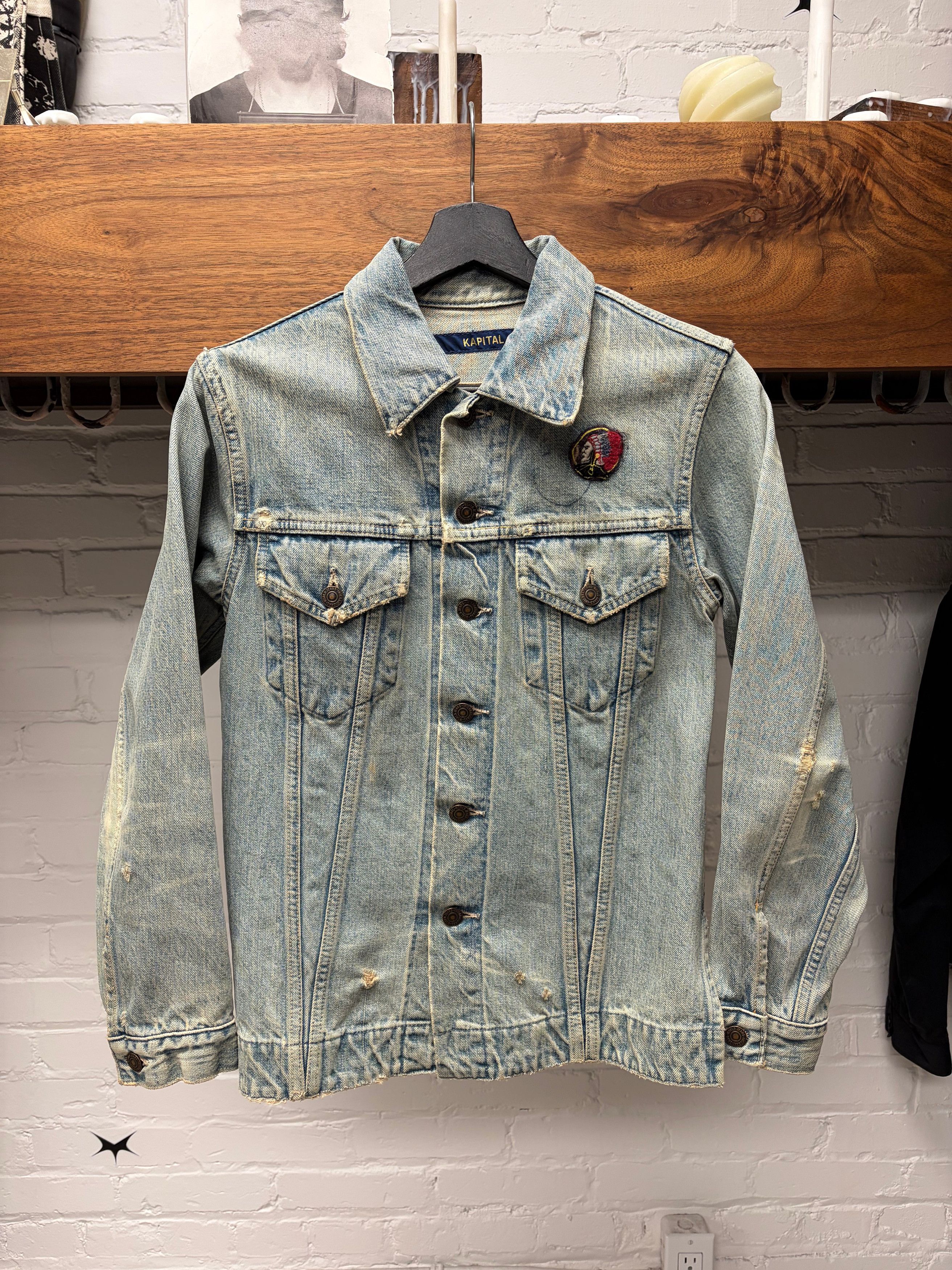 Kapital Kapital ‘Sunrise Puebelo’ Studded Western Style Light Wash Denim Shirt Size US S / EU 44-46 / 1 - 4 Thumbnail
