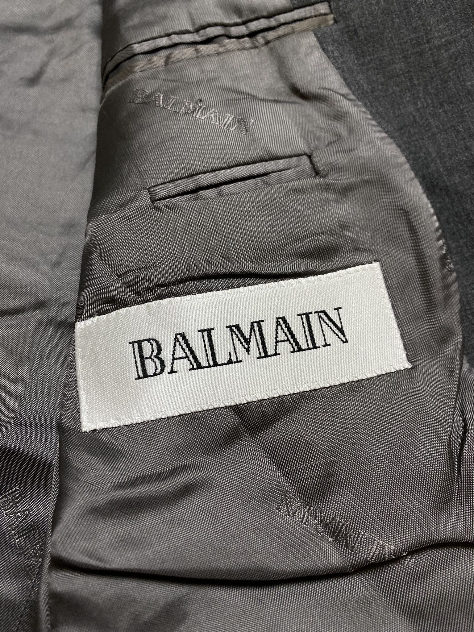 Balmain Loro Piana x Balmain suit jacket gray vintage luxury premium Size 48S - 3 Thumbnail
