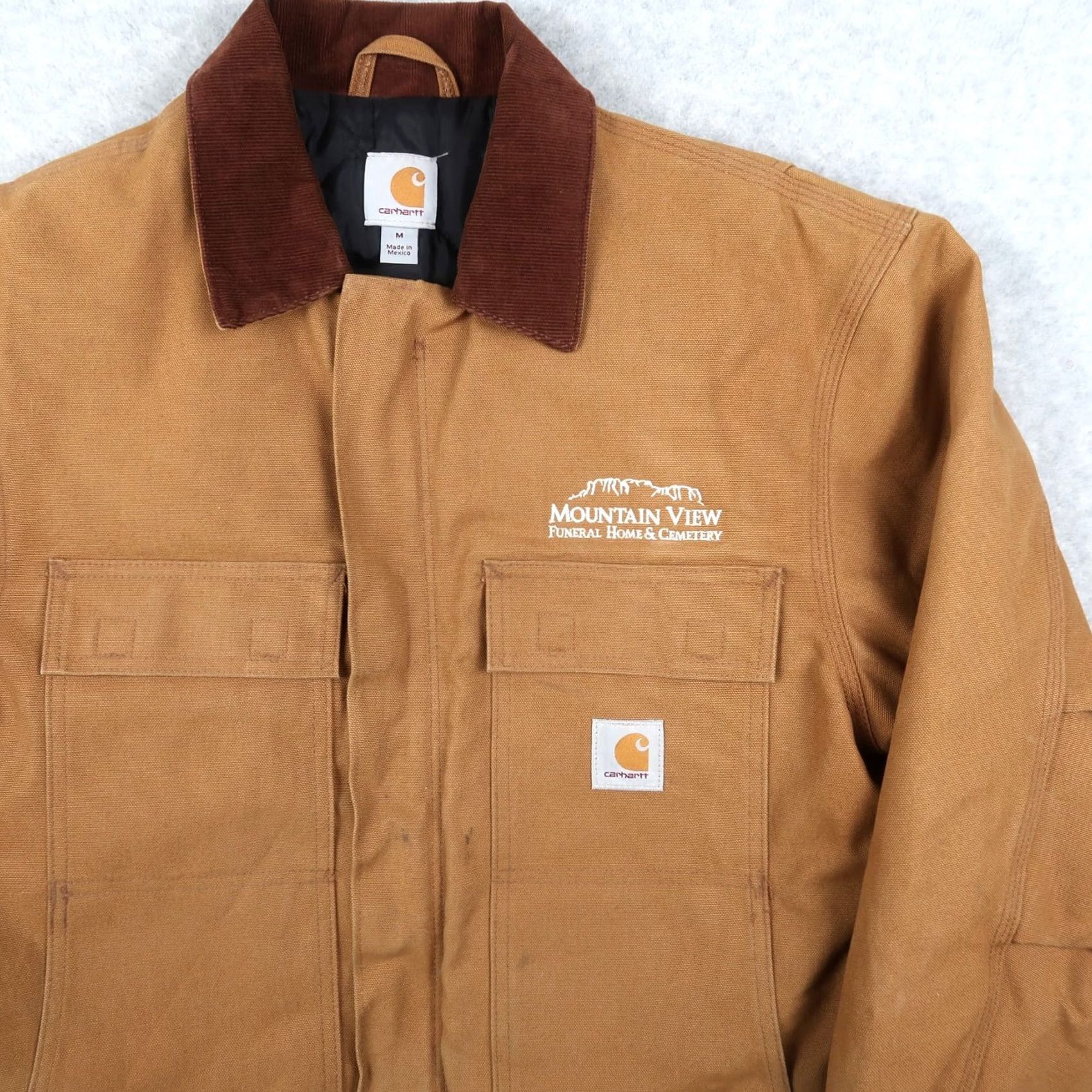 Carhartt Carhartt Jacket Mens M Reg Brown Canvas C003-BRN Coat Work Logo Quilted Lined Zip C003-BRN 90s Work USA Outdoor Modern Regular Fit Size US M / EU 48-50 / 2 - 3 Thumbnail