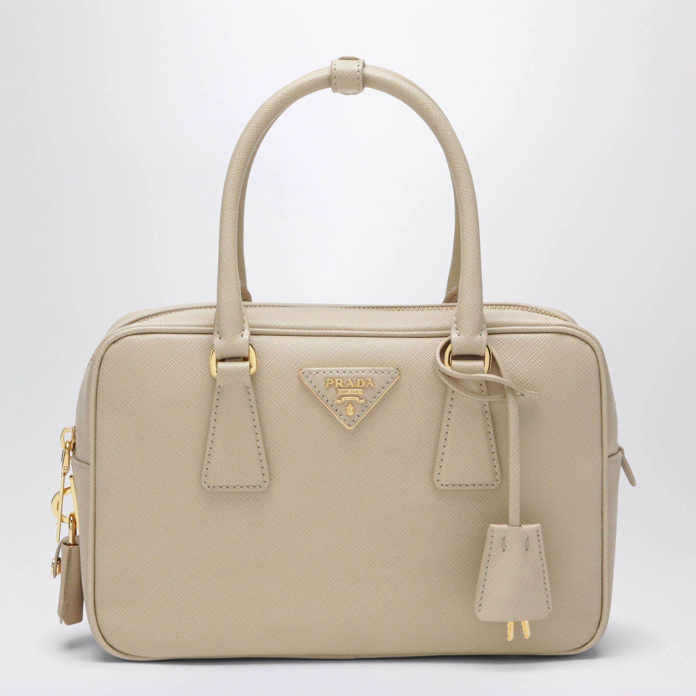Prada Prada Beige Saffiano Leather Top-Handle Bag Size ONE SIZE - 1 Thumbnail