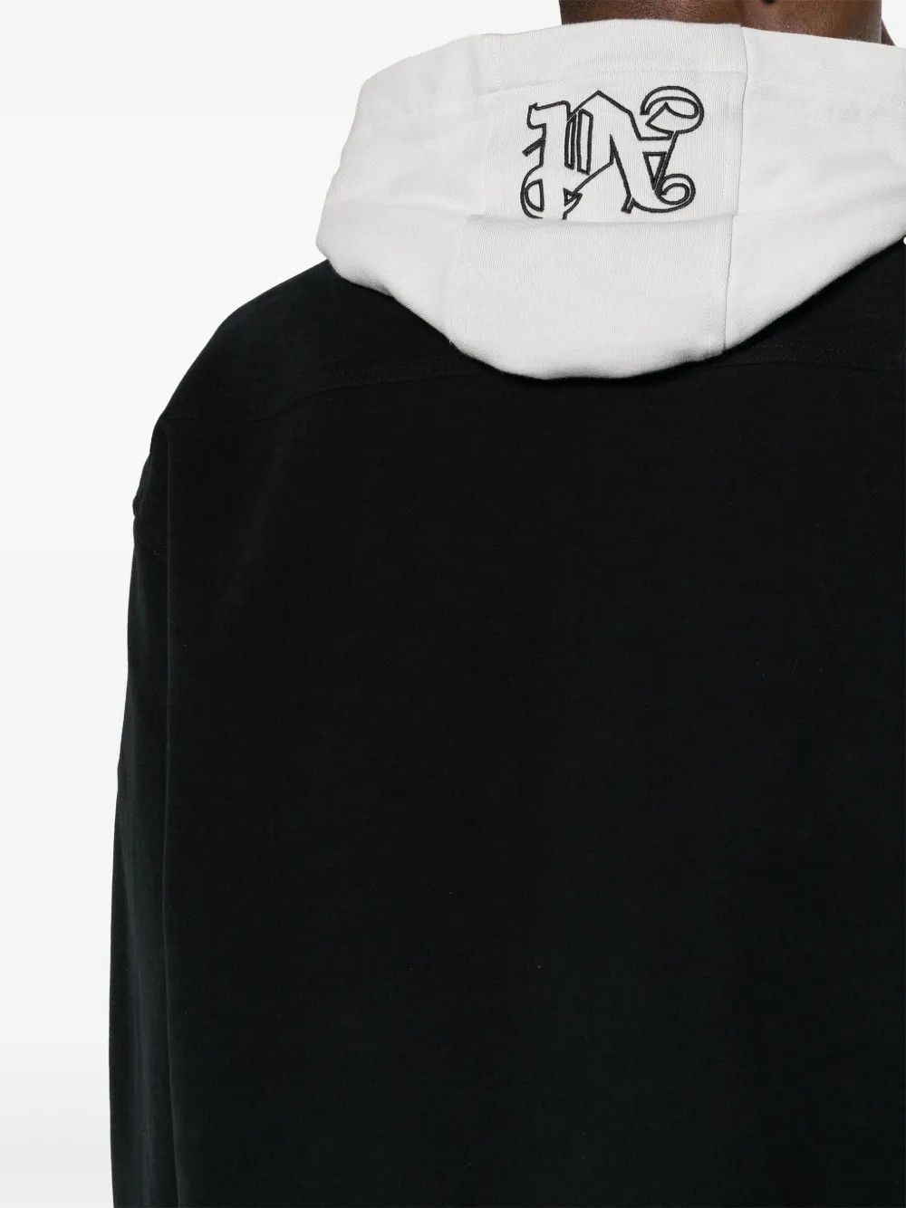 Palm Angels o1y0325 Hooded Oversized Shirt in Black Size US S / EU 44-46 / 1 - 2 Thumbnail