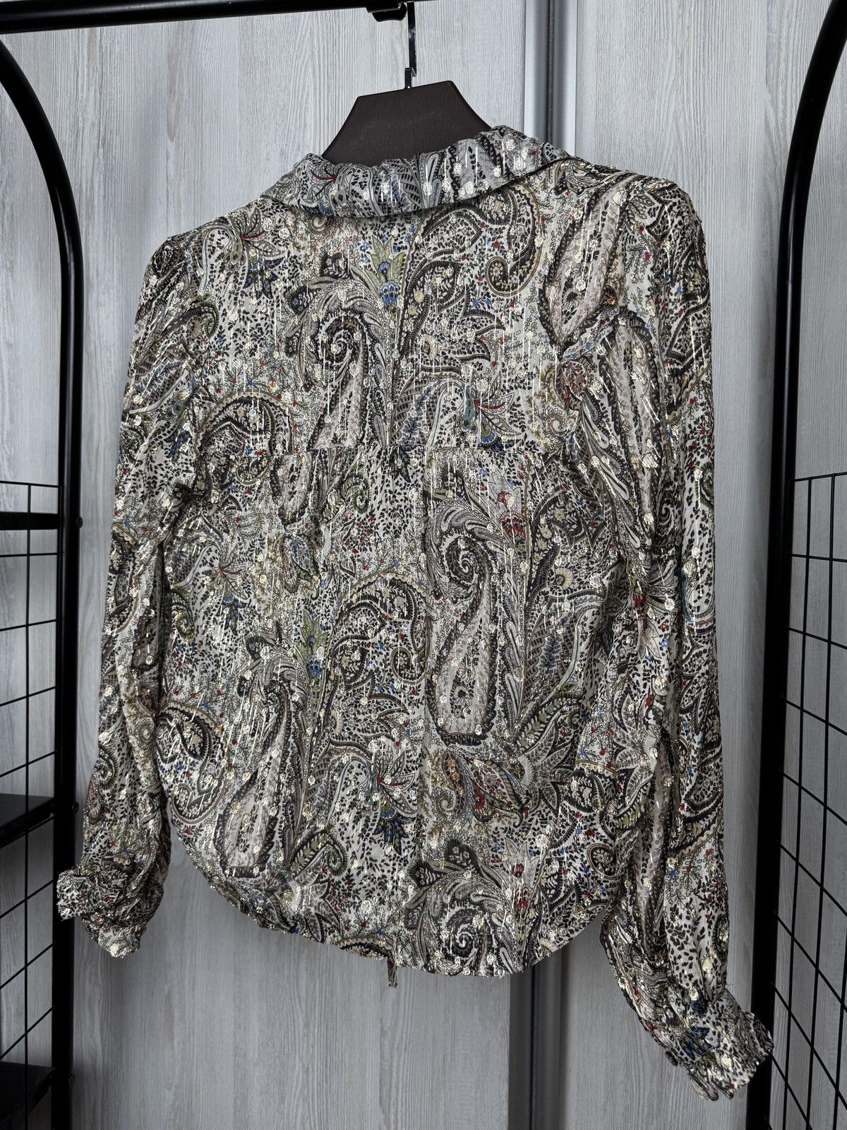 Zadig & Voltaire Zadig & Voltaire Tilan Lurex Peacoc Glitter Shirt Blouse Size S / US 4 / IT 40 - 11 Thumbnail