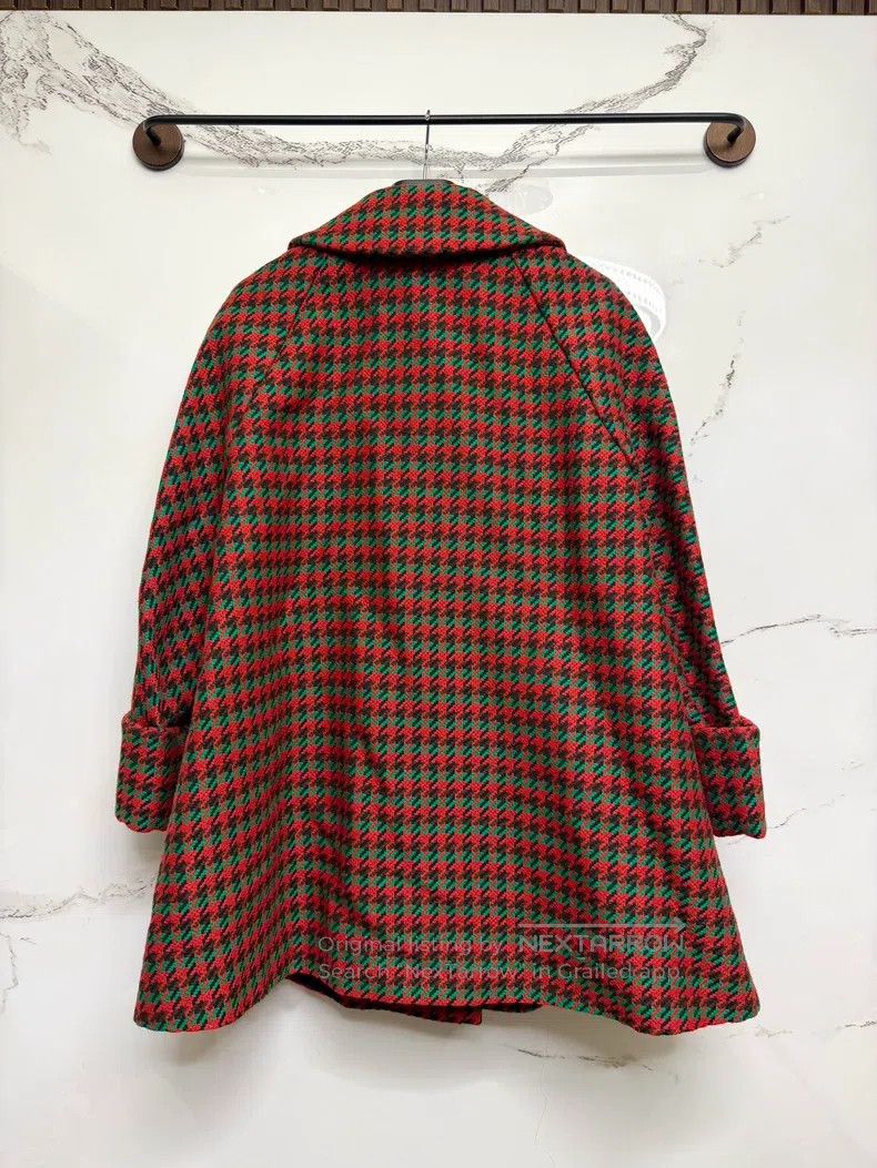 Gucci Guicci Red houndstooth wool lapel single-breasted long sle Size XS / US 0-2 / IT 36-38 - 3 Thumbnail