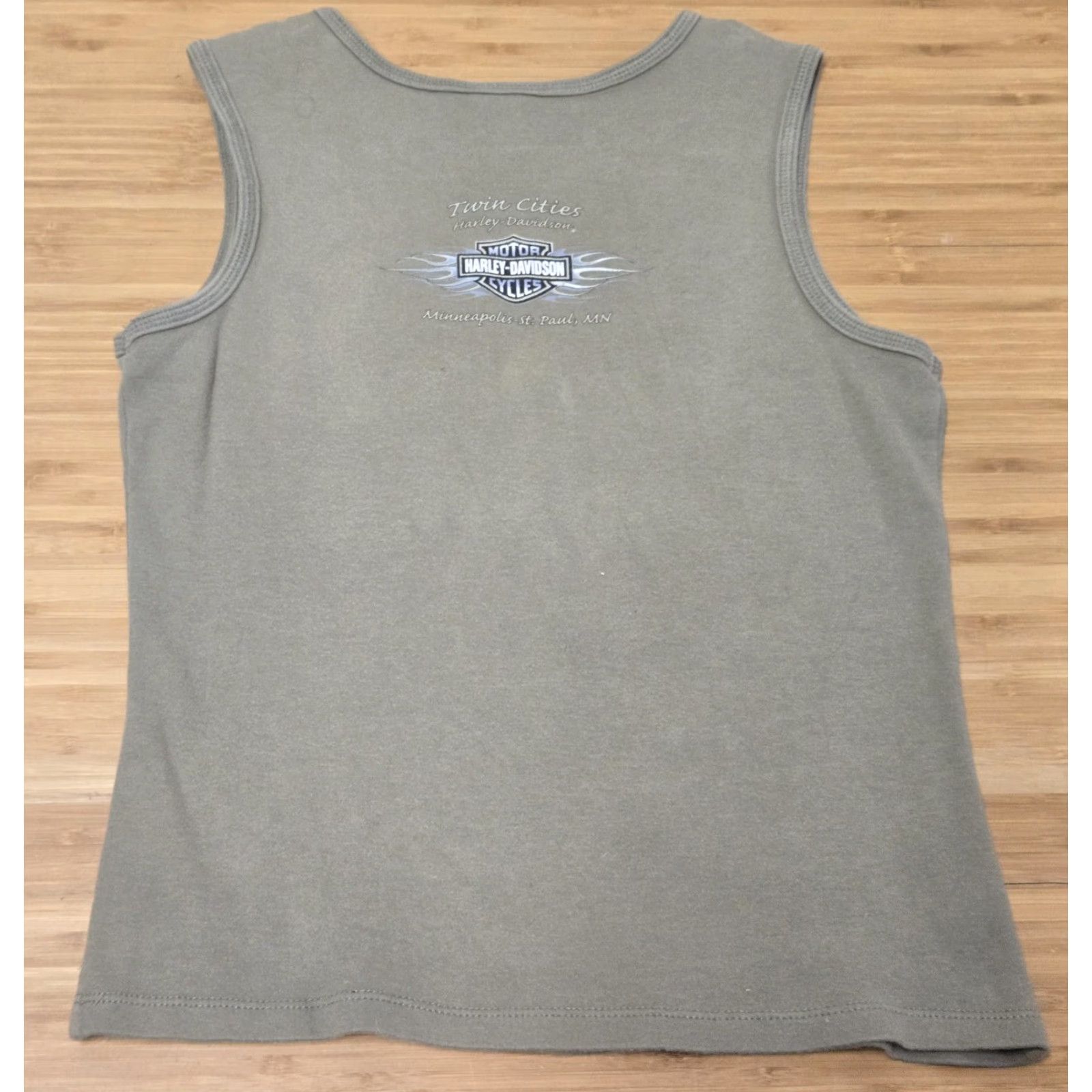 Harley Davidson Harley-Davidson Shirt Womens Medium Tank Sleeveless Green Made in USA Twin Cities Biker 1903 Crew Neck Size M / US 6-8 / IT 42-44 - 4 Thumbnail