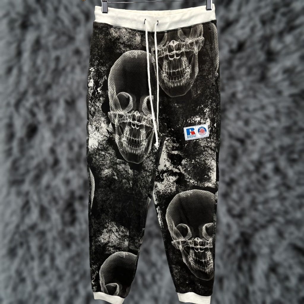 Russell Athletic ASAP X Russell Athletic Sweatpants Jogging Pants Mens S Black White Hip Hop Streetwear Sweatpants Size US 29 - 1 Thumbnail