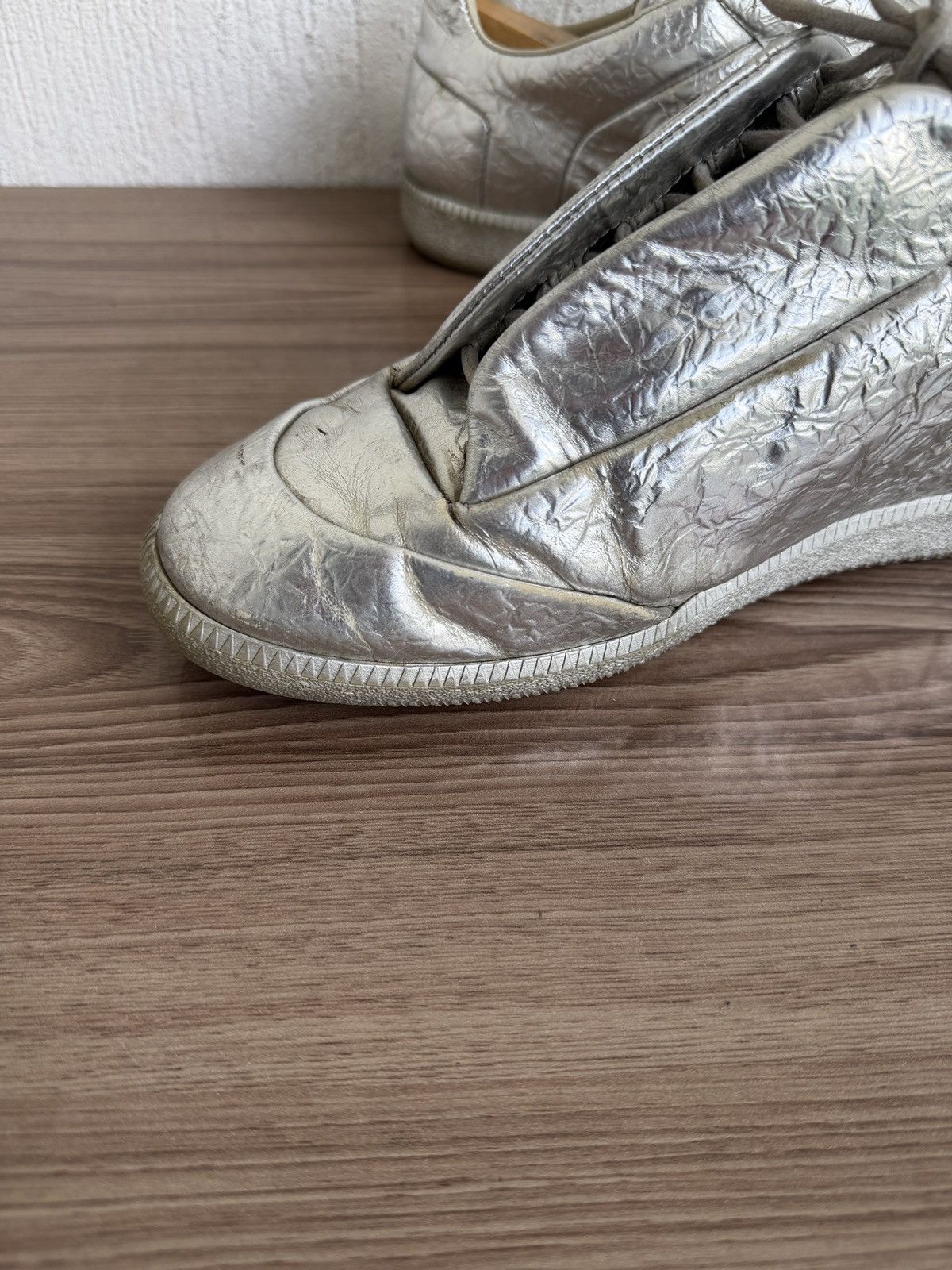 Maison Margiela crinkled metallic silver Future low Size US 11.5 / EU 44-45 - 10 Thumbnail