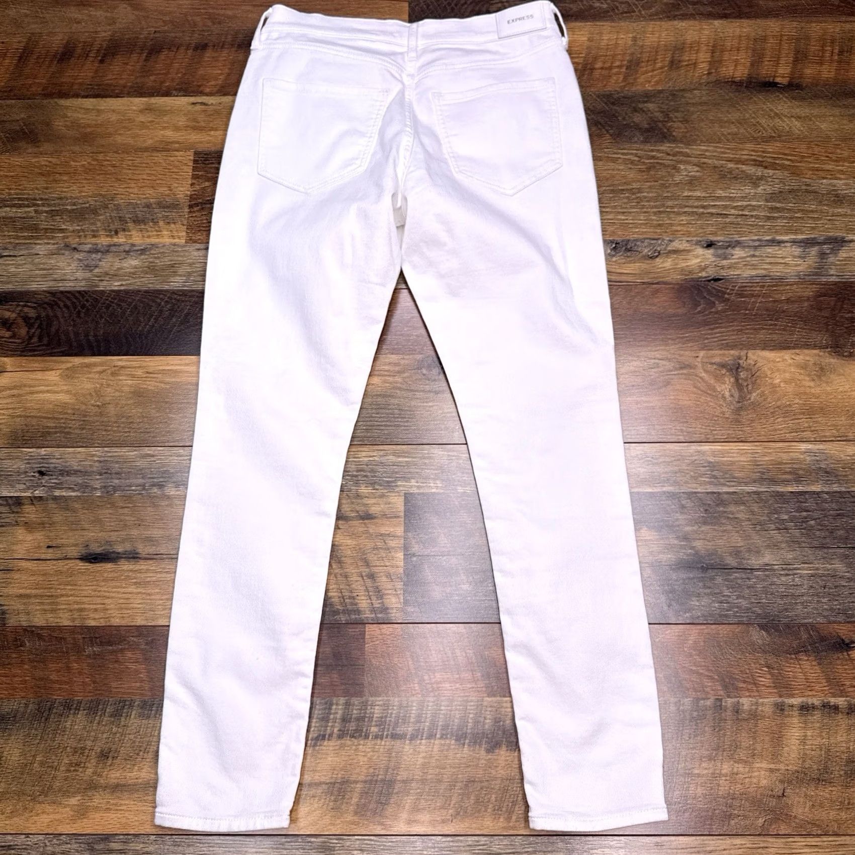 Express Express Skinny Mid Rise Jeans Womens 8R White Stretch New Size 30" / US 8 / IT 44 - 3 Thumbnail