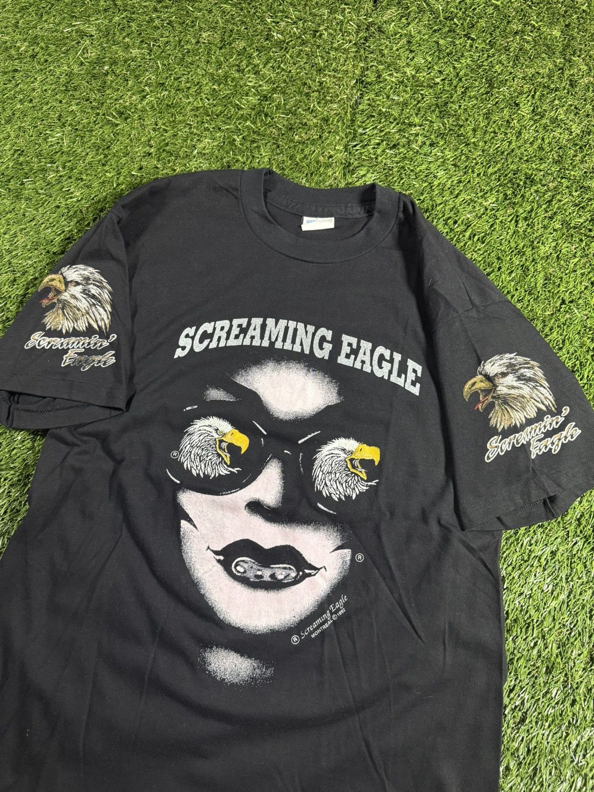 Vintage Vintage 90s Screaming Eagle Biker Motorcycle Graphic Tee Size US XL / EU 56 / 4 - 2 Thumbnail
