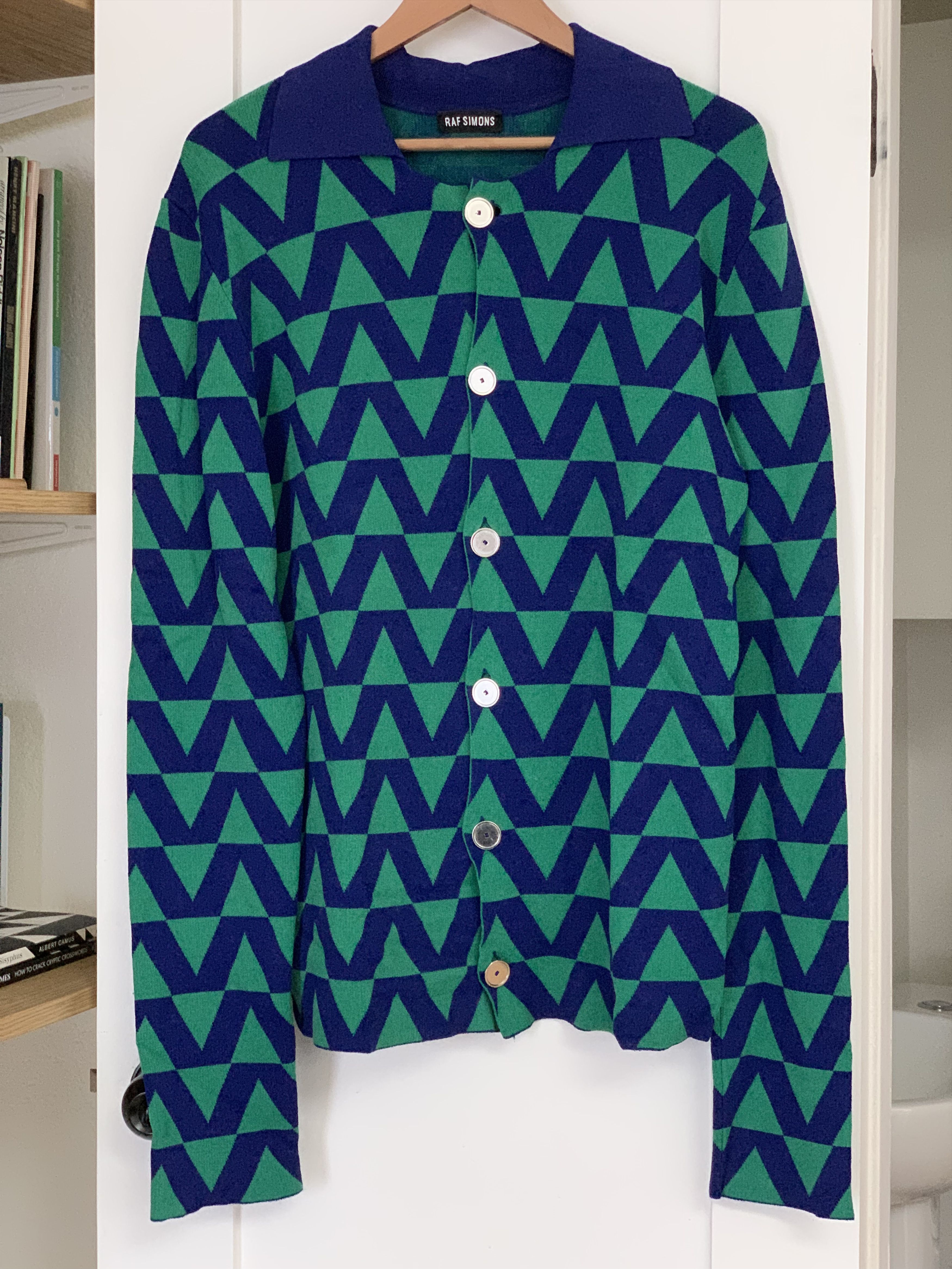 Raf Simons SS14 Green Viscose Cardigan in size S Size US S / EU 44-46 / 1 - 1 Thumbnail