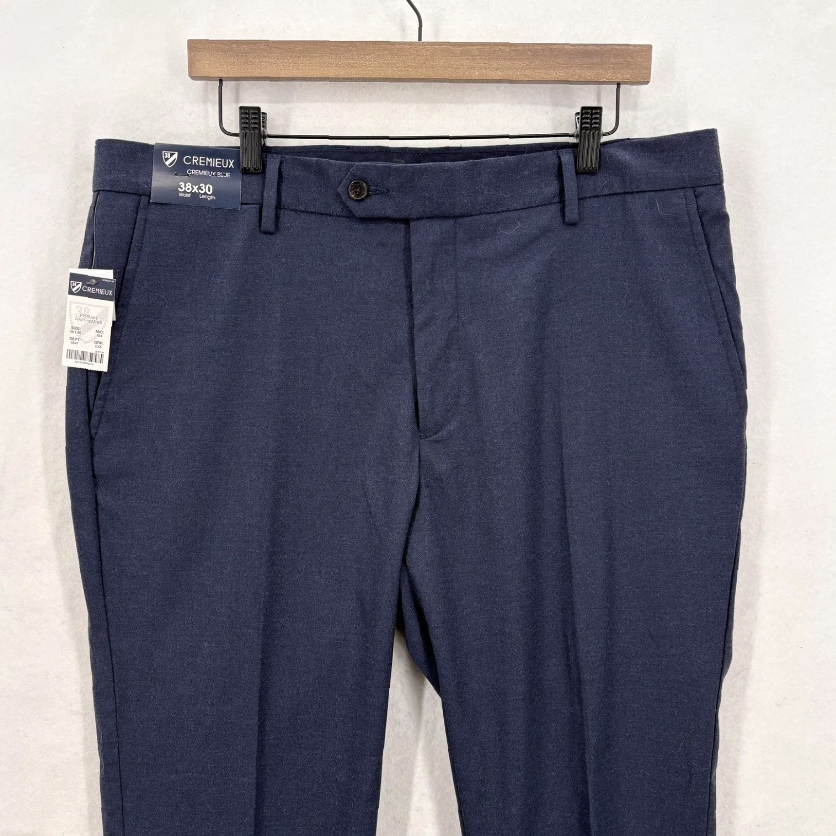 Cremieux Cremieux Blue Dress Pants Mens 38x30 Navy Heather Regular Fit Stretch Business Pants Size US 38 / EU 54 - 2 Thumbnail
