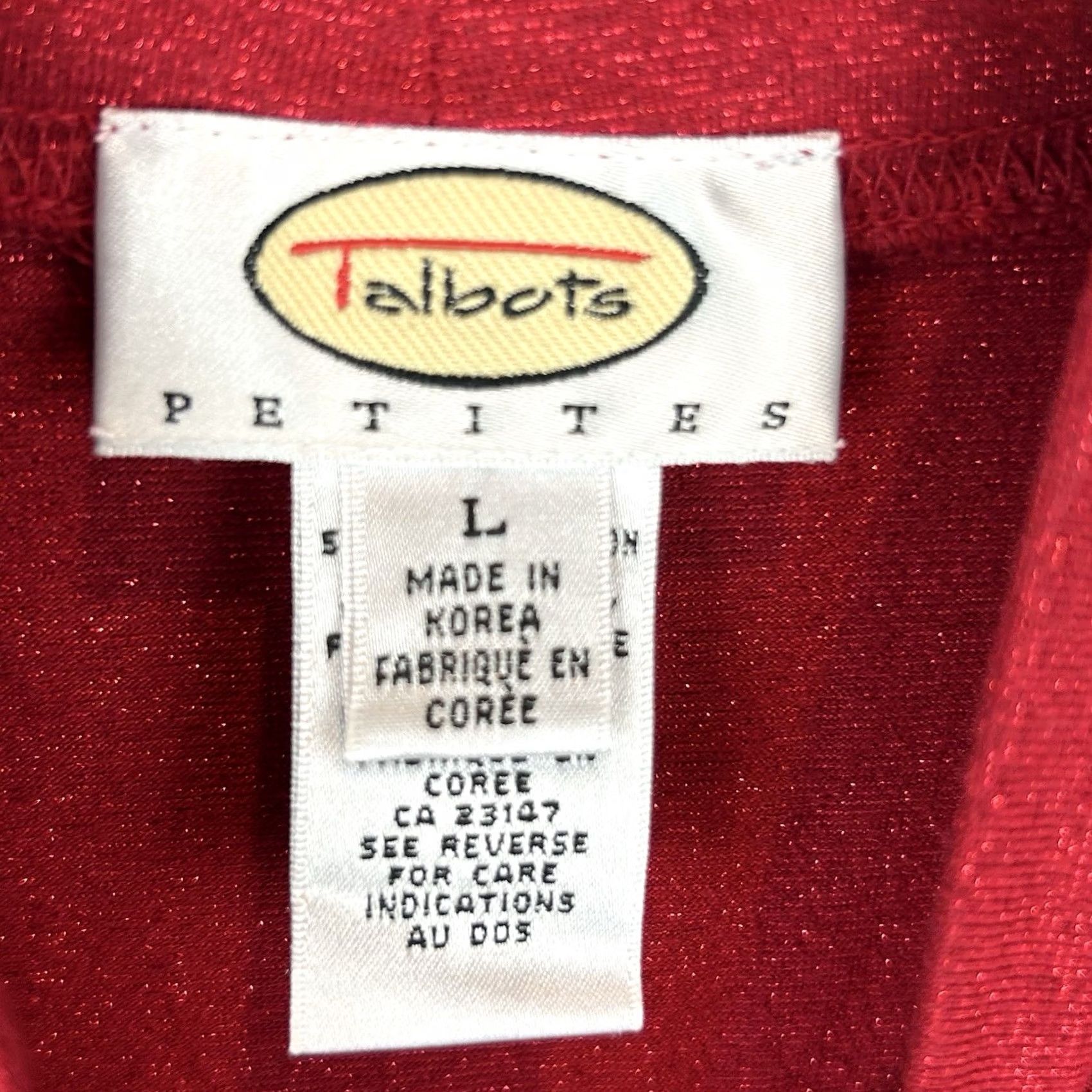 Talbots Talbots Mock Neck Top Womens Large Petite Red Sparkle Christmas Winter Holiday Size L / US 10 / IT 46 - 2 Thumbnail