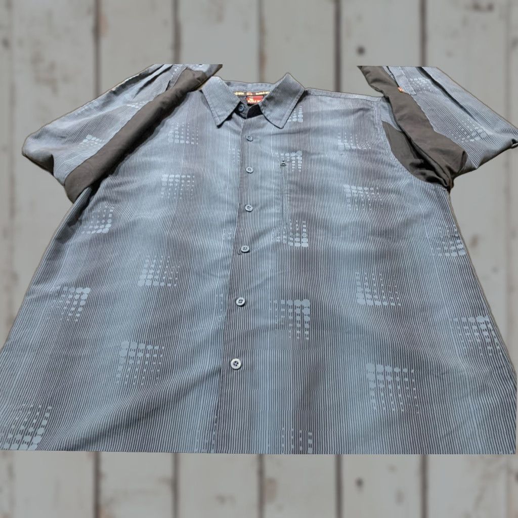 Bugle Boy VINTAGE Bugle Boy Button Up Shirt Mens Large Blue Long Sleeve Geometric Pattern 90s Size US L / EU 52-54 / 3 - 1 Thumbnail