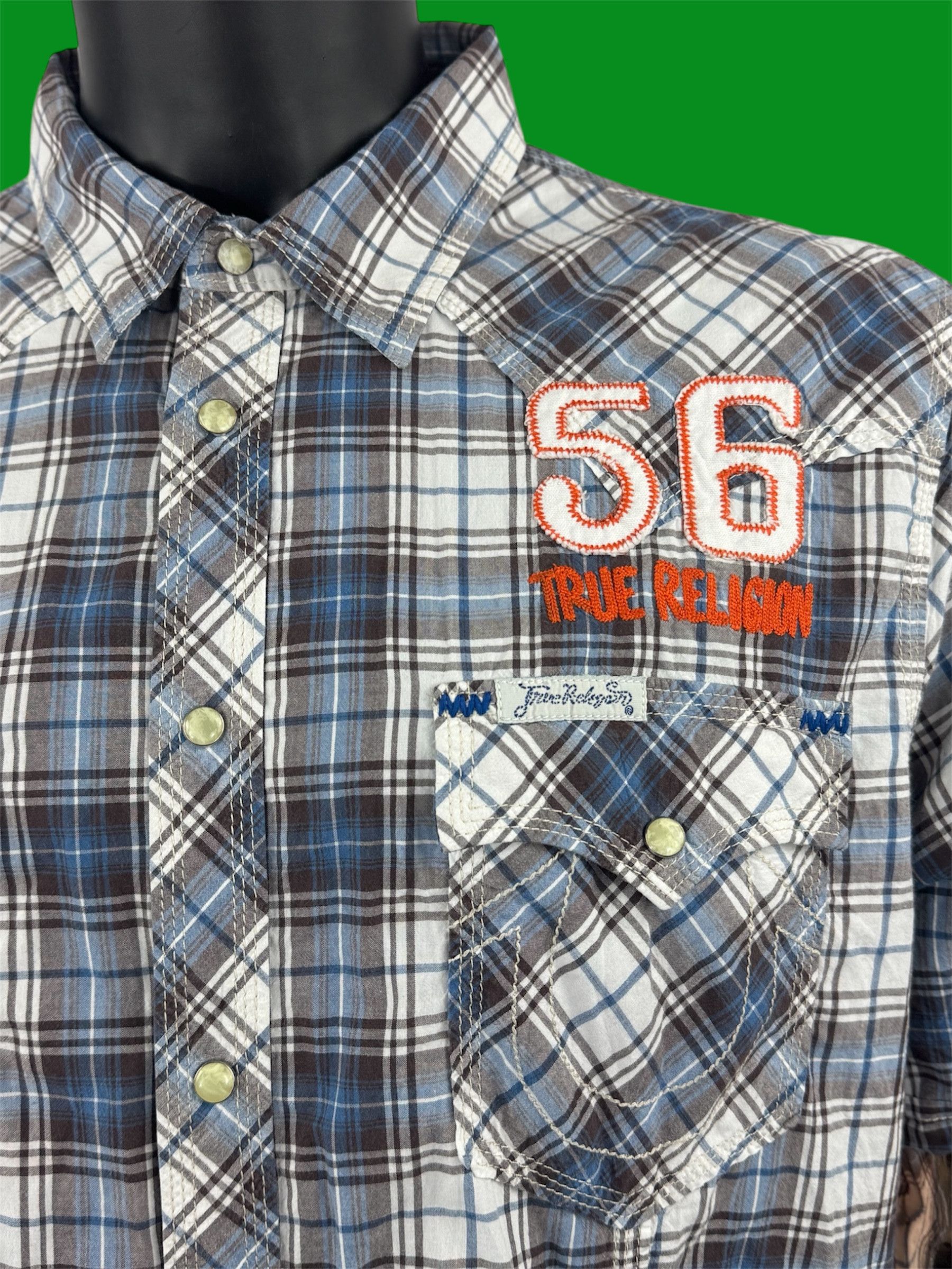 True Religion VTG True Religion Plaid Western Pearl Snap Pt Dune 56 No Cal Size US XXL / EU 58 / 5 - 5 Thumbnail