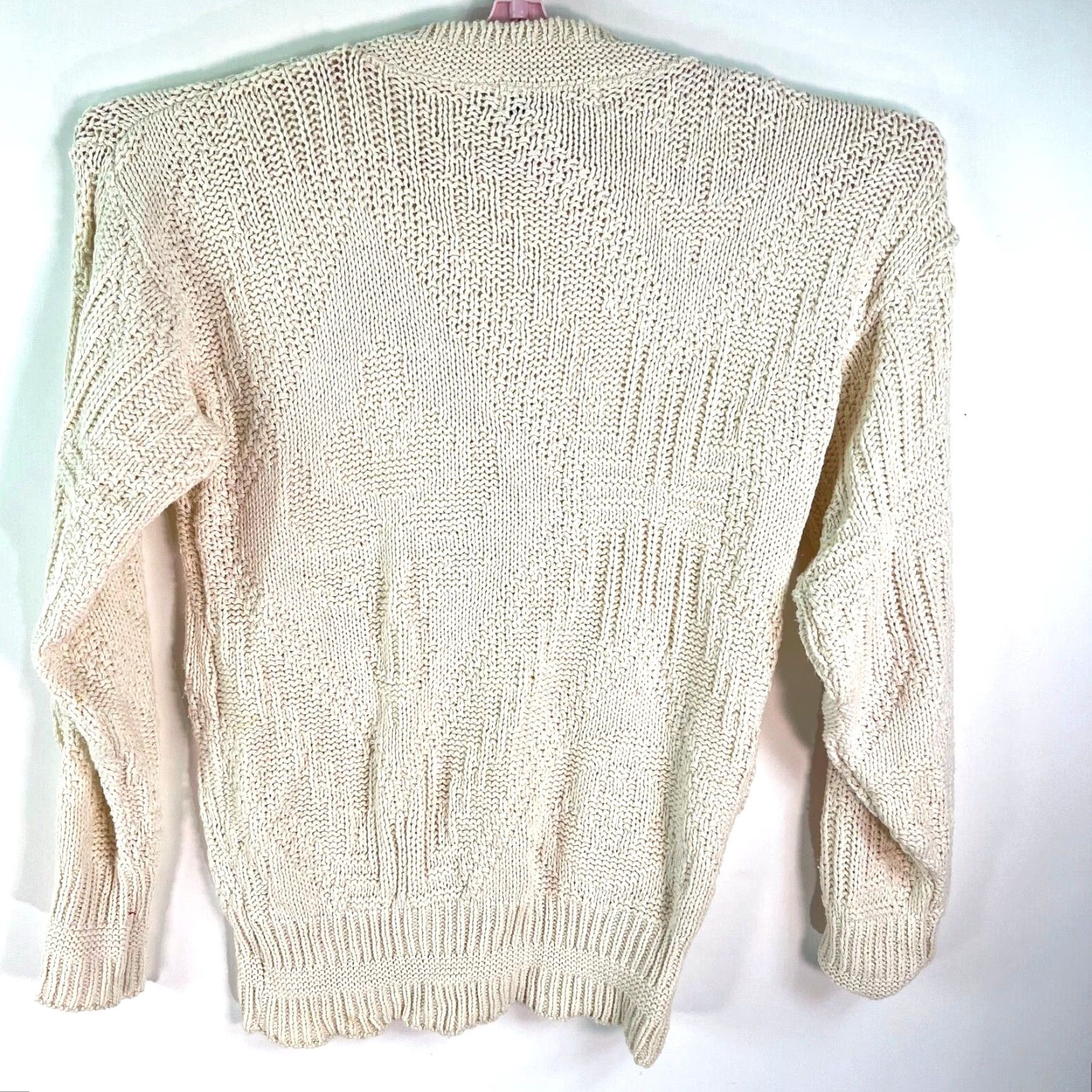 Vintage Harbour Classics Mens Sweater Pullover Long Sleeve Knit Ivory 100% Cotton Crew Neck Size M USA Classic Fit Vintage VTG Size US M / EU 48-50 / 2 - 2 Thumbnail