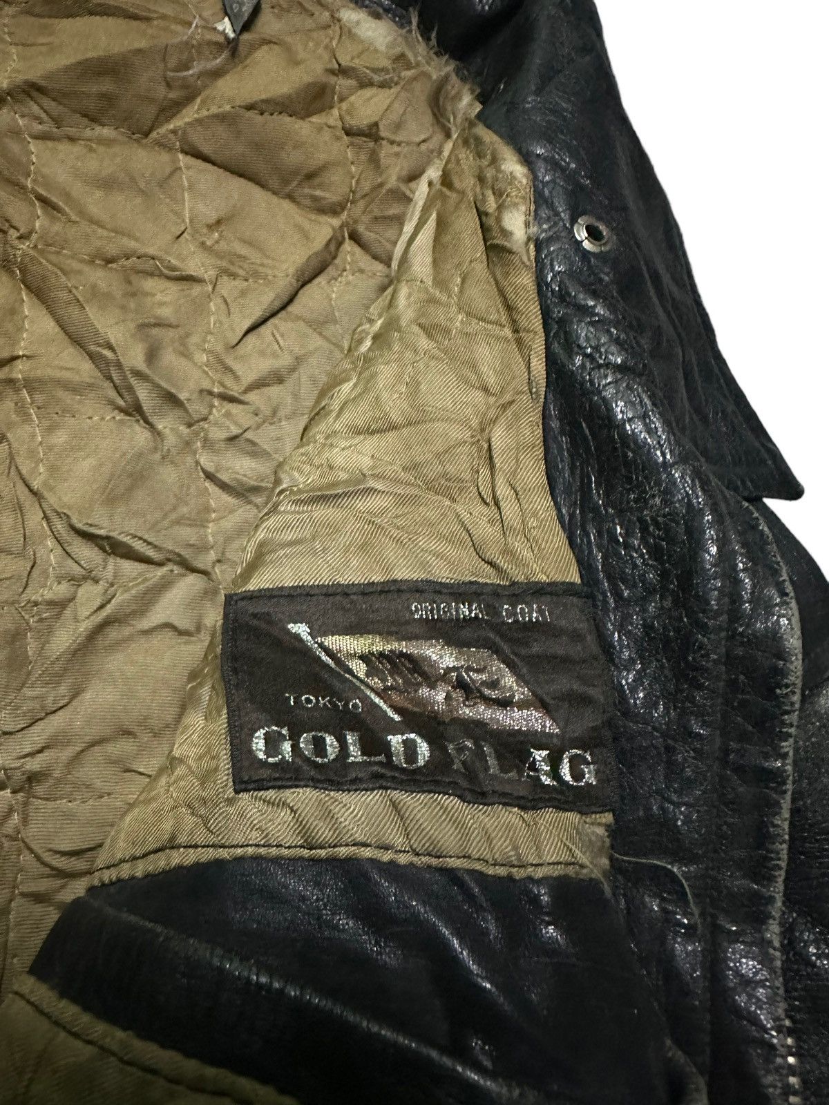 Vintage Gold flag leather jacket Size US S / EU 44-46 / 1 - 7 Thumbnail