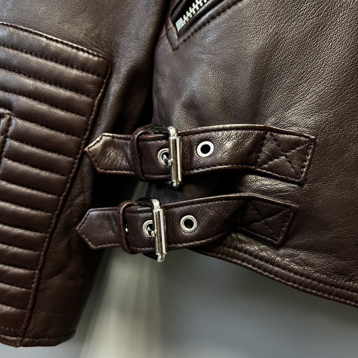 Allsaints AllSaints Estella Leather Biker Jacket Brown/Chocolate Lamb Size M / US 6-8 / IT 42-44 - 7 Thumbnail