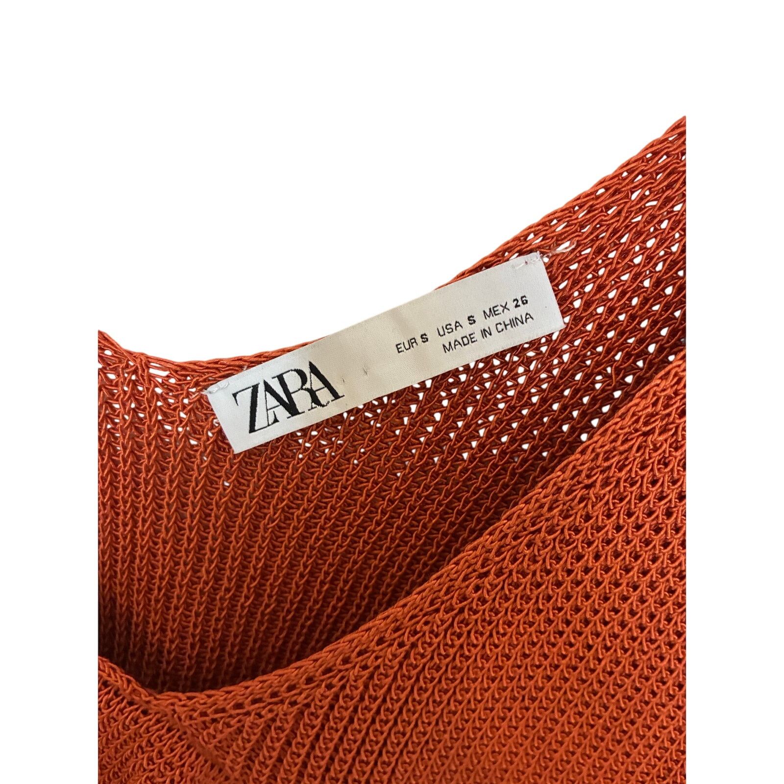 Zara Zara Rust Orange Knit Ruffle Tank Top Western Flowy S Size S / US 4 / IT 40 - 3 Thumbnail
