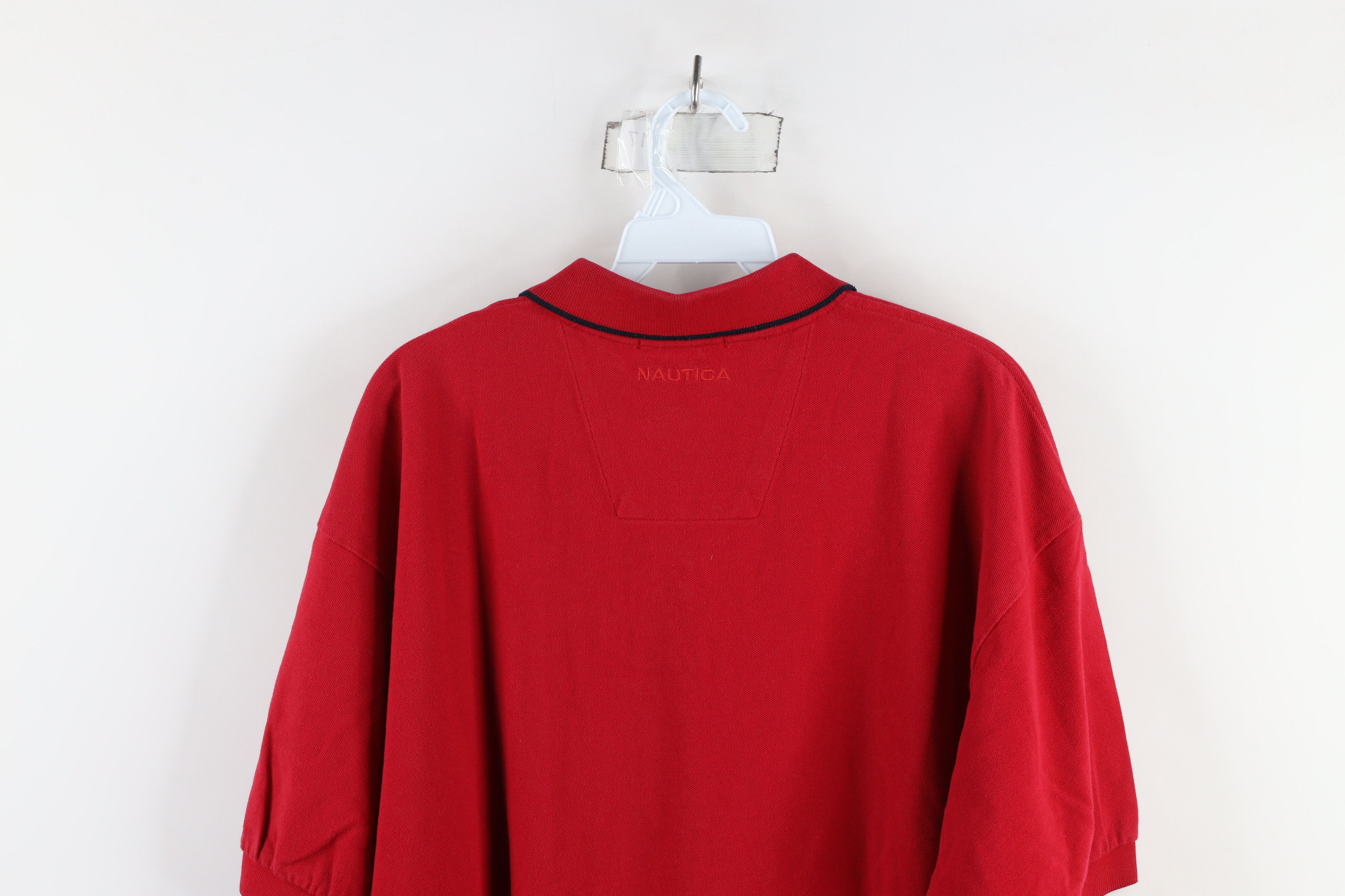 Nautica × Vintage Vintage 90s Nautica Sailboat Collared Golf Polo Shirt Red Size US L / EU 52-54 / 3 - 9 Thumbnail