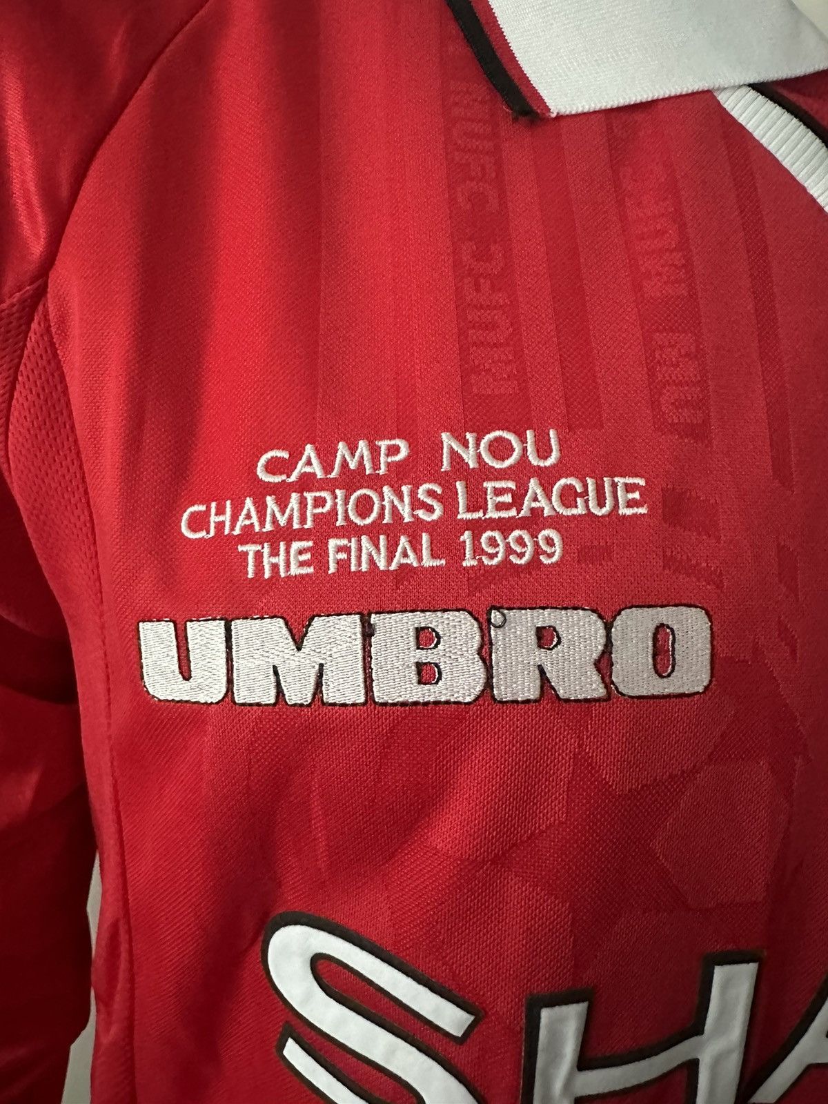 Umbro David Beckham Vintage Champions League Final Soccer Jersey Size US XL / EU 56 / 4 - 6 Thumbnail