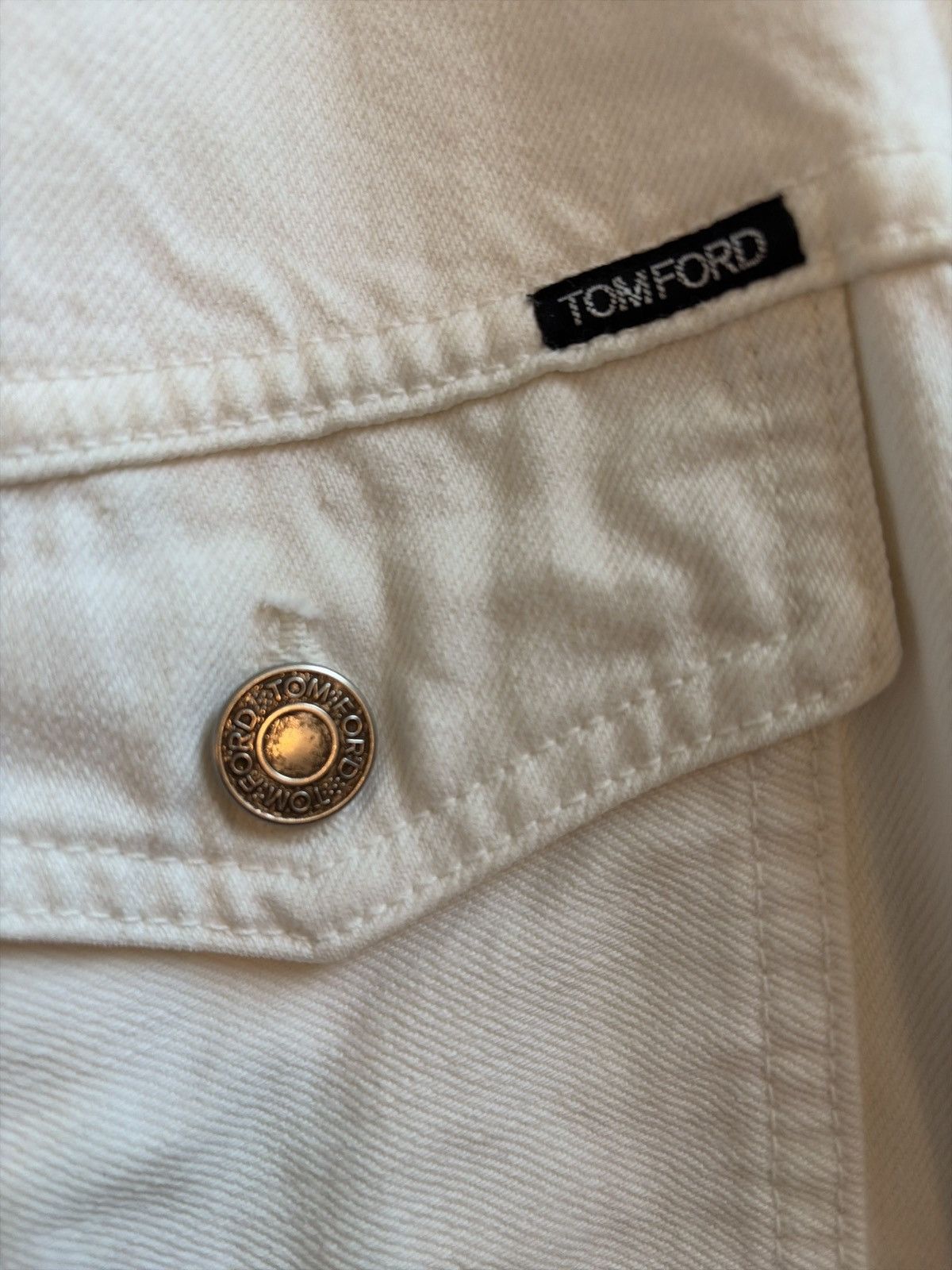 Tom Ford TF Tom Ford White Denim Jacket Size Medium Size US M / EU 48-50 / 2 - 8 Thumbnail