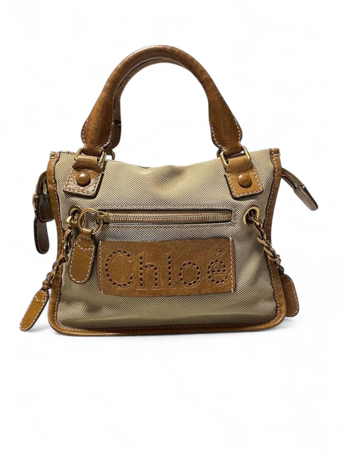 chloma Chloe - Beige and Brown Handbag Leather Size ONE SIZE - 2 Thumbnail