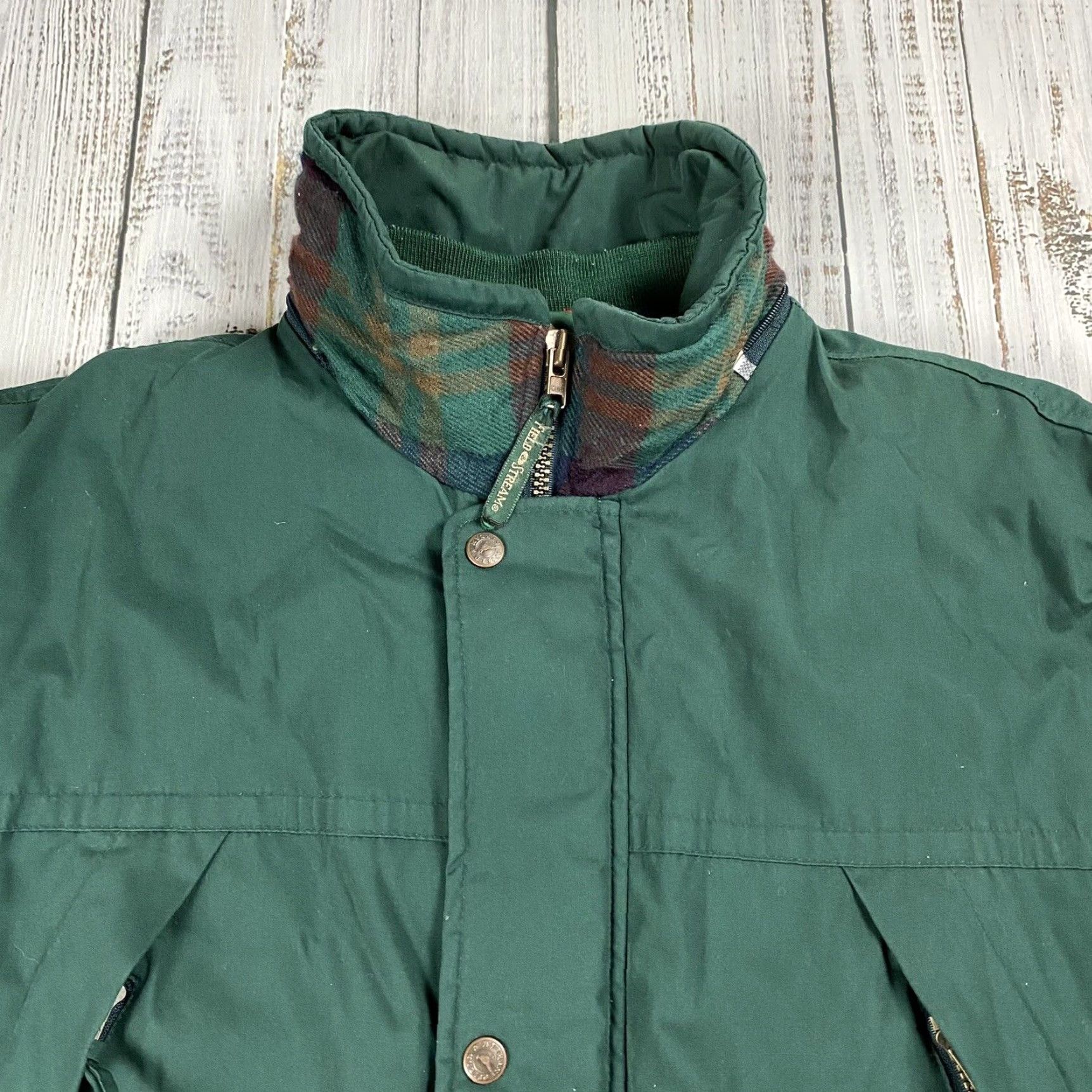 Vintage VINTAGE FIELD & STREAM JACKET Parka Men L Green THERMOLITE FLANNEL LINED Workwear Ski Hunting Fishing 90s Size US L / EU 52-54 / 3 - 2 Thumbnail