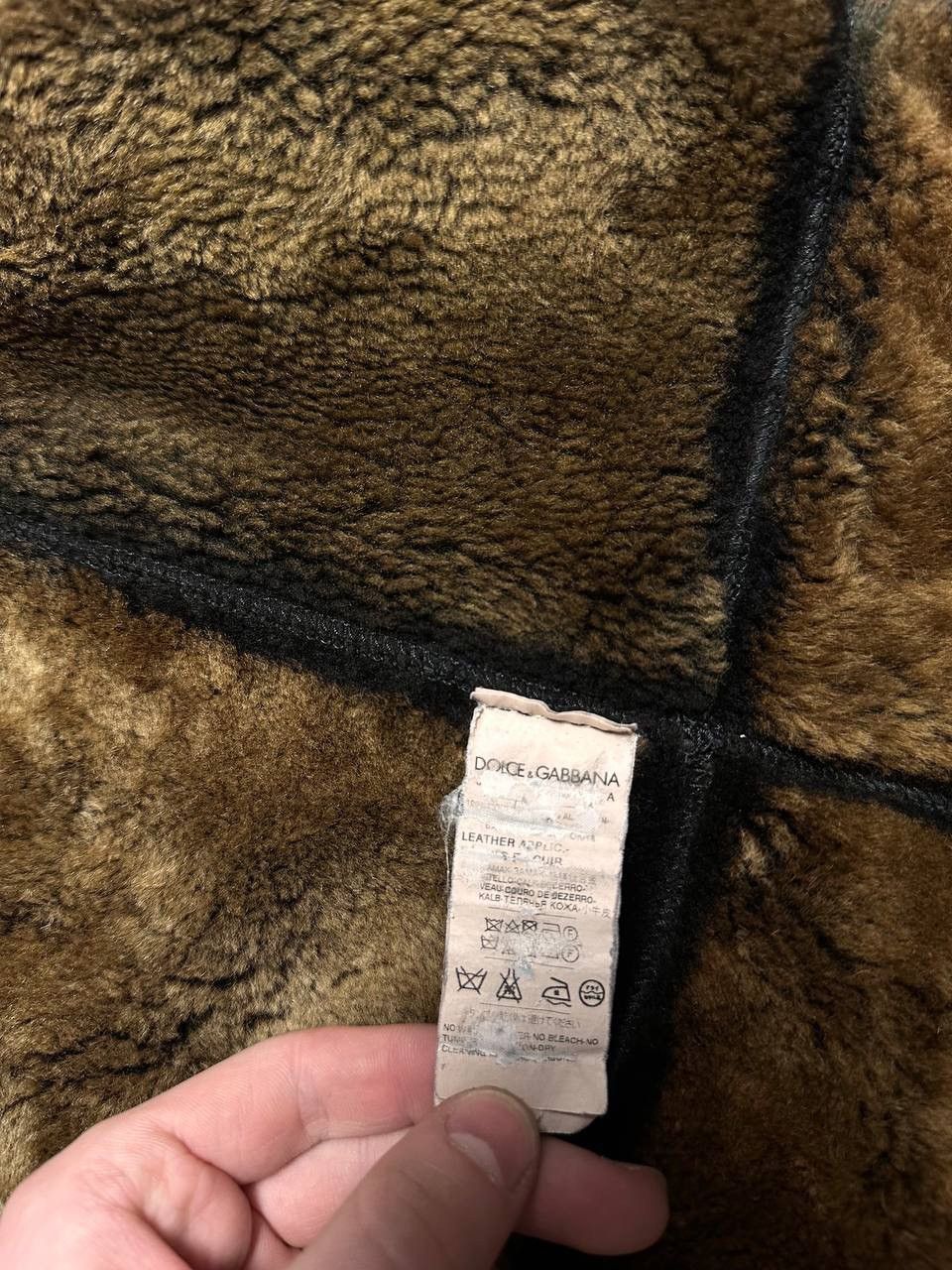 Dolce & Gabbana Archive Shearling Fur Leather Coat Rare