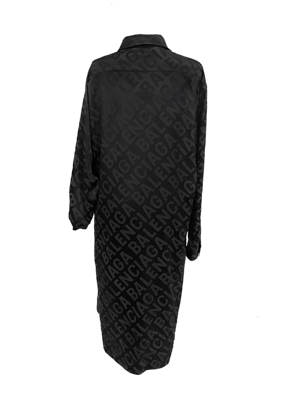 Balenciaga Balenciaga 2021 Black All-over Logo Wrap Shirt Dress Size XS / US 0-2 / IT 36-38 - 5 Thumbnail