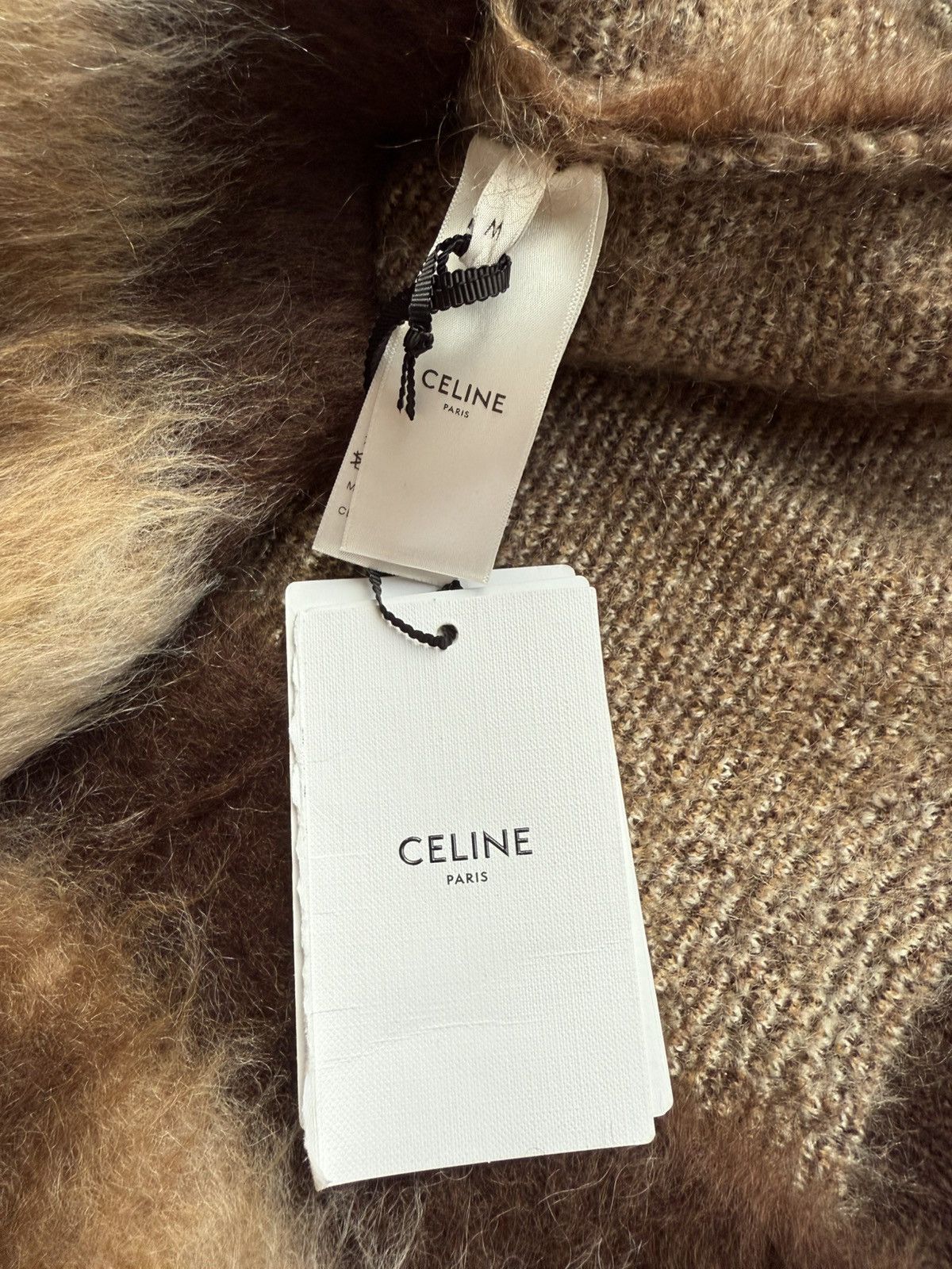 Celine $1.4k FW22 Celine argyle mohair blend fuzzy sweater M Hedi Size US M / EU 48-50 / 2 - 22 Thumbnail