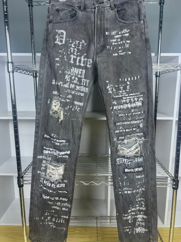 In The Attic In The Attic Japan Patchwork Punk Bondage Denim Jeans Pants Size US 30 / EU 46 - 3 Thumbnail
