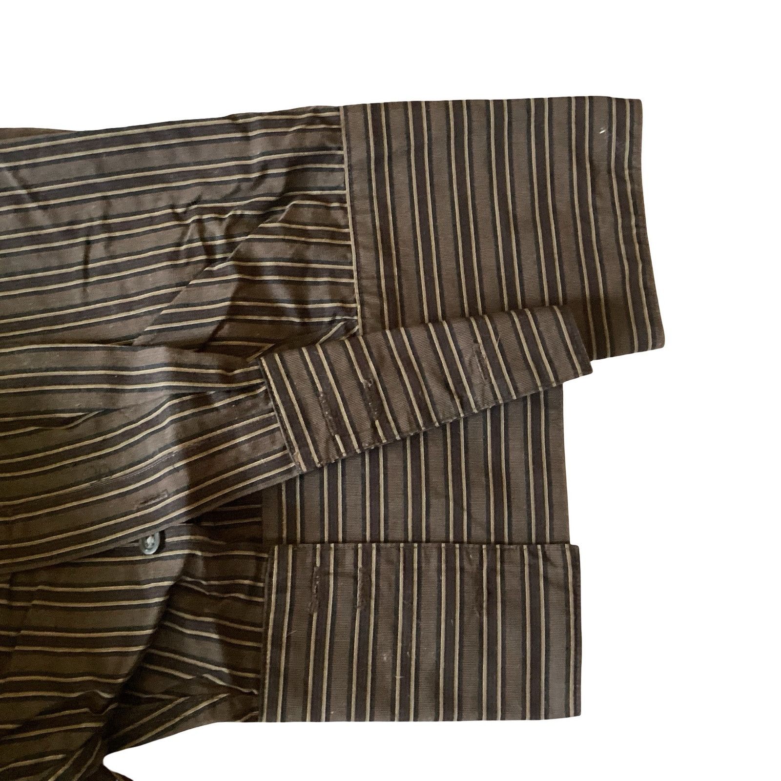 Alfani Alfani Brown Vertical Stripes Shirt Size US XL / EU 56 / 4 - 5 Thumbnail