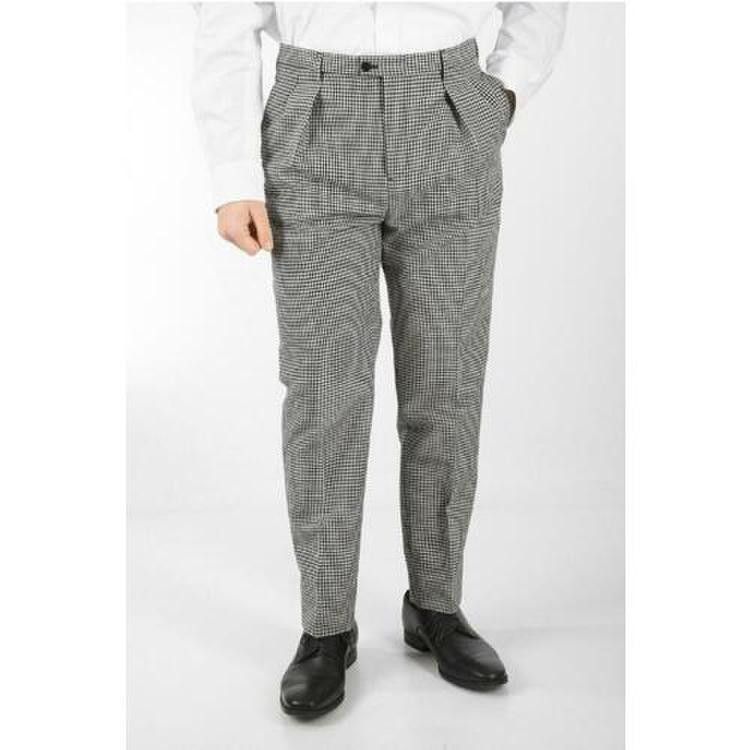 Saint Laurent Paris o1s1wg110824 High-Rise Pants Gingham Mohair in White/Black Size US 38 / EU 54 - 1 Thumbnail