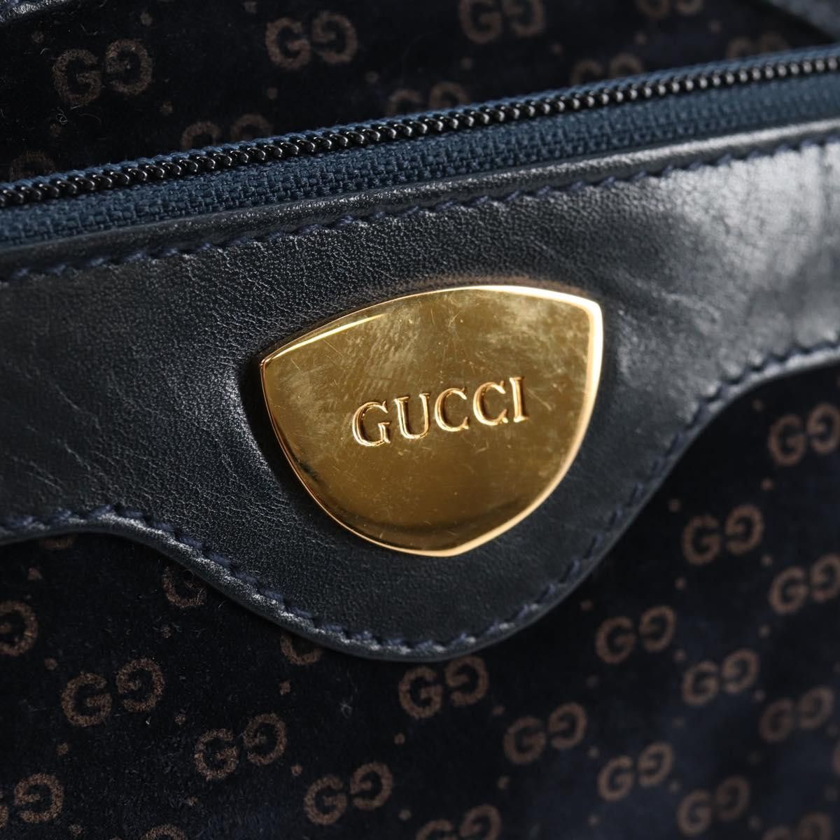 Gucci GUCCI Micro GG Canvas Shoulder Bag Suede Navy Gold 001 261 Size ONE SIZE - 14 Thumbnail
