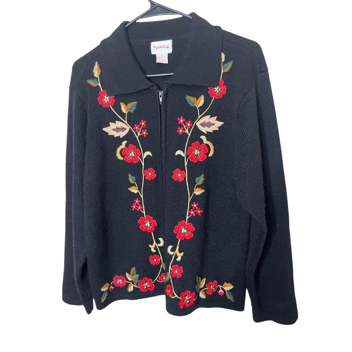 Other Vintage Crystal Kobe Embroidered Cardigan Sweater Size S Size S / US 4 / IT 40 - 2 Thumbnail