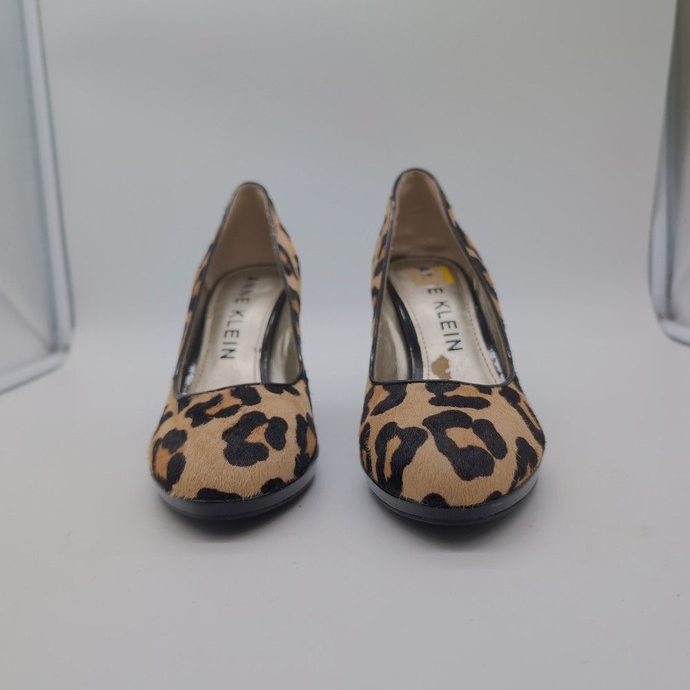 Anne Klein Anne Klein Lolana Leather Fur Leopard Print Heels Sz 8.5 Size US 8.5 / IT 38.5 - 2 Thumbnail