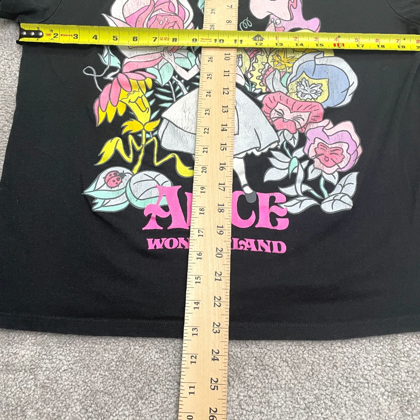 Disney Disney Alice In Wonderland Graphic T-Shirt Womens XL Black Crew Neck Casual Tee Size XL / US 12-14 / IT 48-50 - 7 Thumbnail