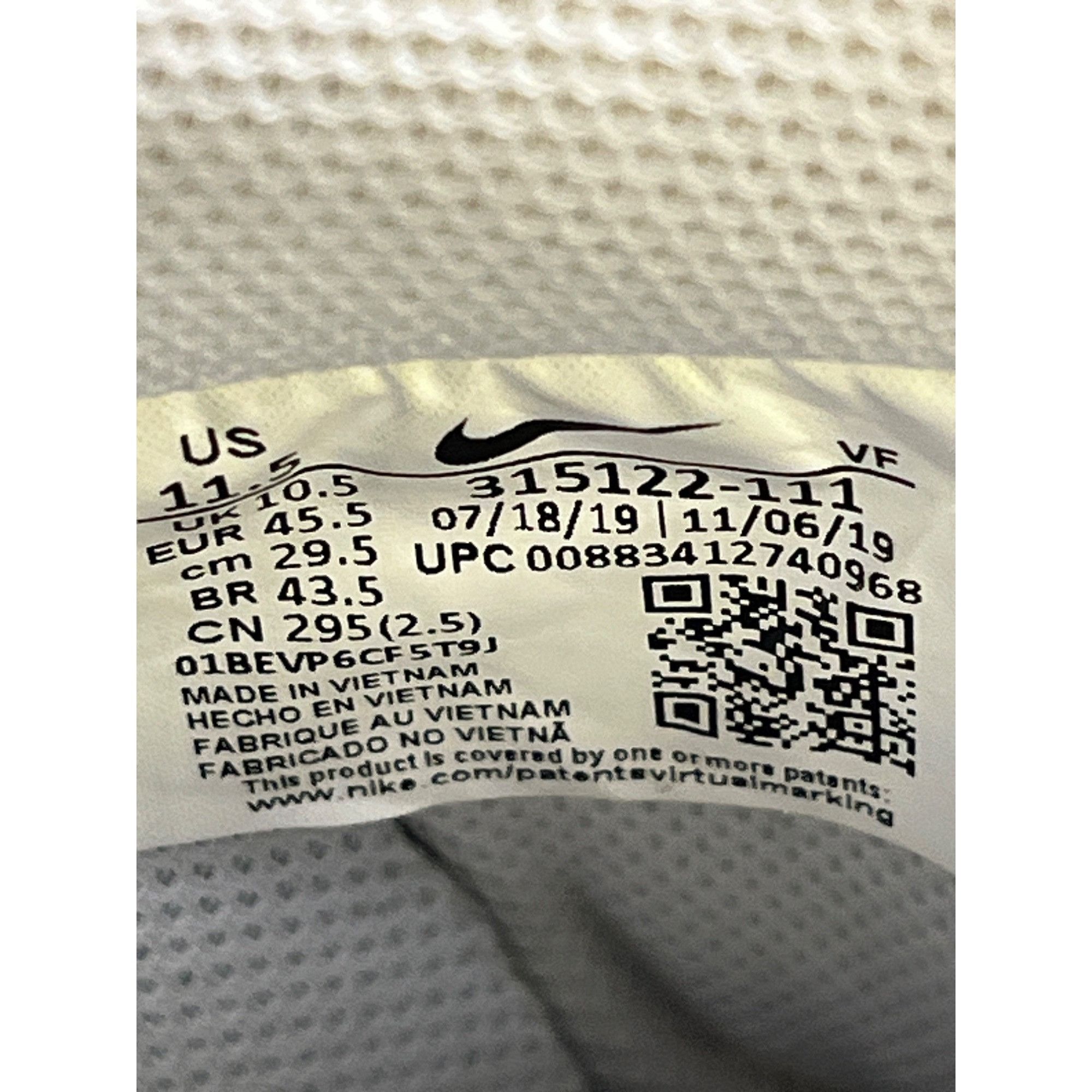 Nike Nike Air Force 1 Mens White Low Top Sneakers Size 11.5 SKU 6 Size US 11.5 / EU 44-45 - 9 Thumbnail