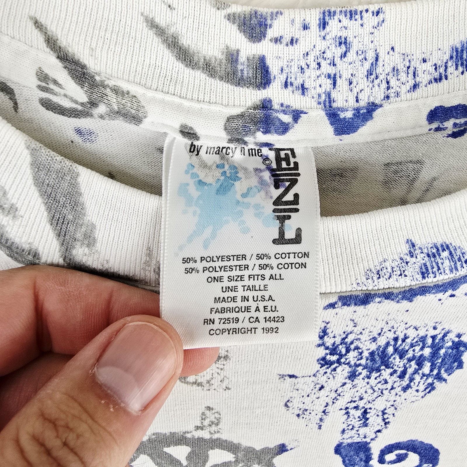 Other Vintage EZL Marcy N Me Nautical Ocean Shirt OSFA 90s AOP Size ONE SIZE - 4 Thumbnail