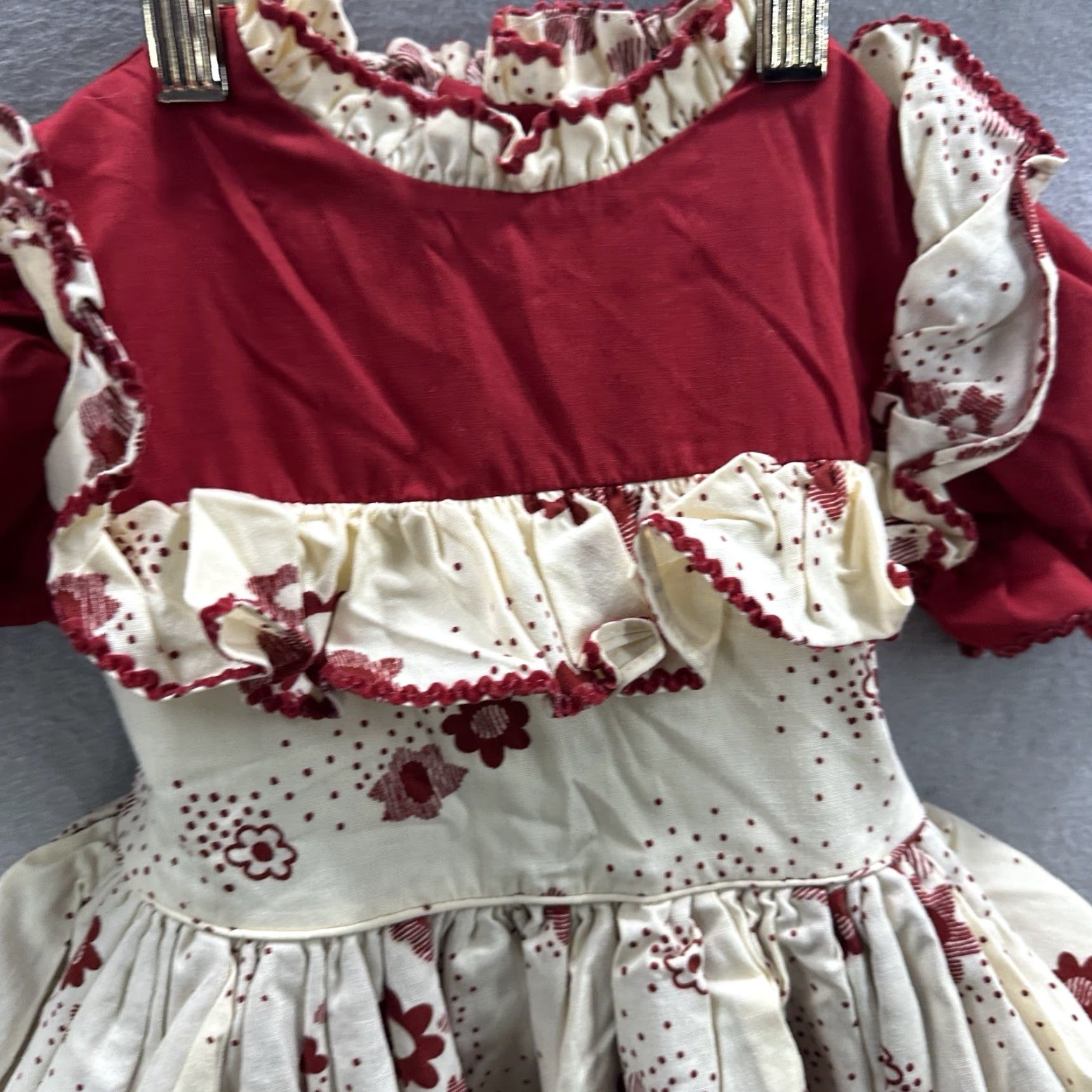 Vintage VINTAGE Martha's Miniatures Dress Shirt Girls 3-4T Red 1980s Cottagecore Pageant Twirl Miniatures Size ONE SIZE - 5 Thumbnail