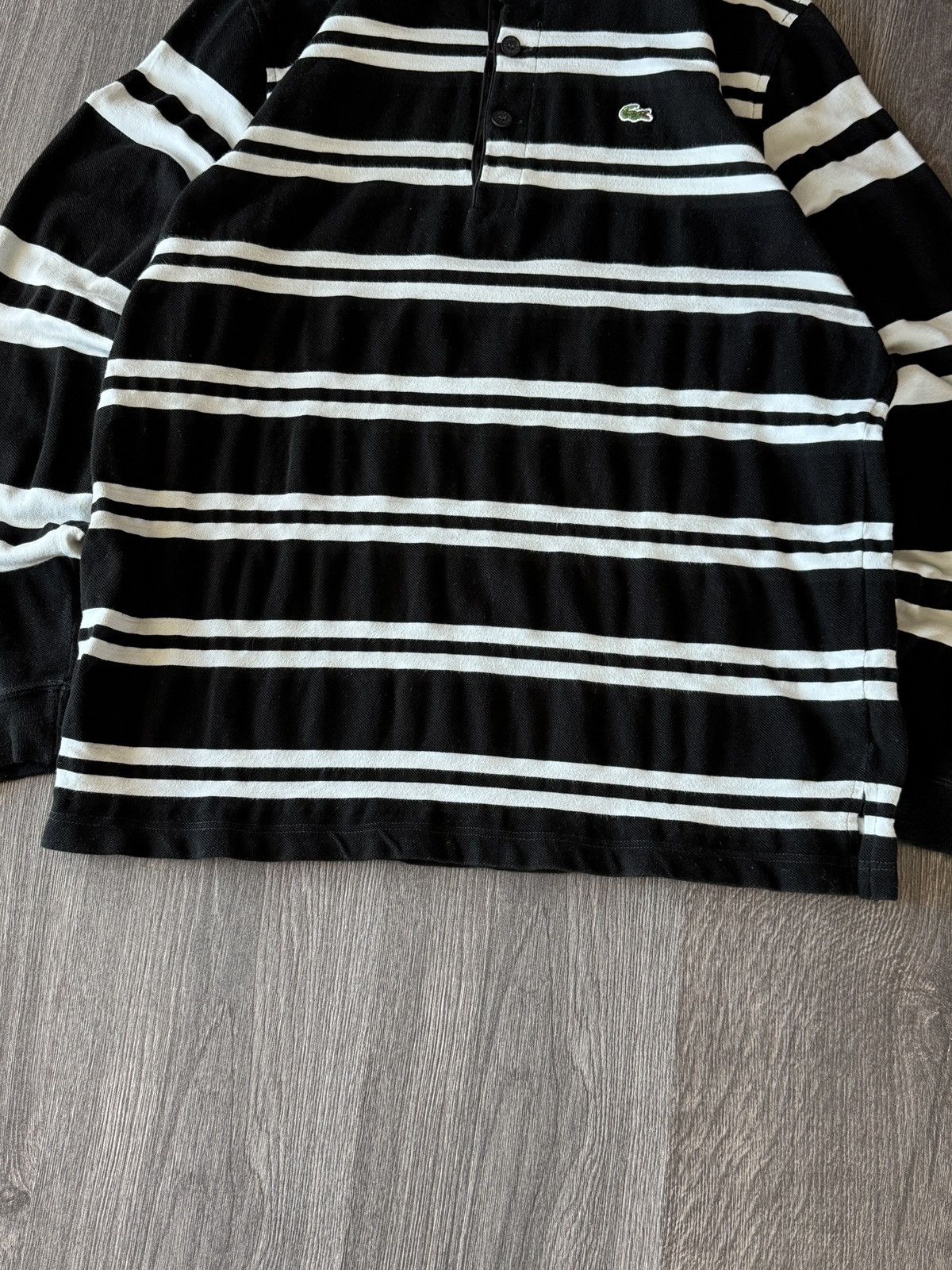 Lacoste Y2K Vintage Lacoste Rugby Striped Longsleeve Sweatshirt Size US XL / EU 56 / 4 - 4 Thumbnail