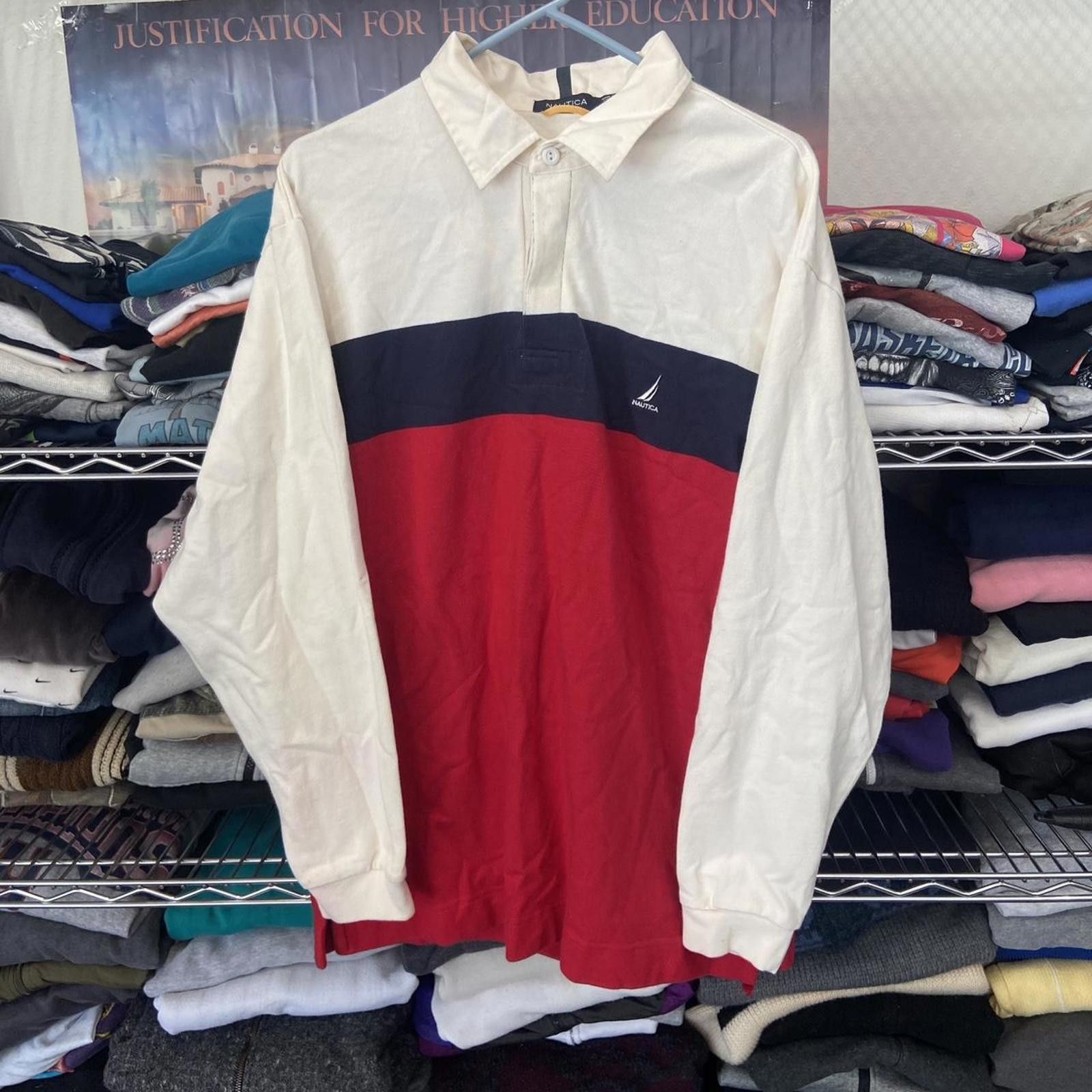 Nautica vtg Nautica white and red long sleeve polo shirt size large Size US L / EU 52-54 / 3 - 1 Thumbnail