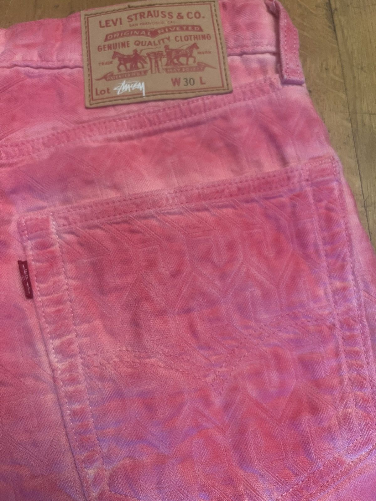Levi's × Stussy Levi’s stussy jacquard jeans pink 30x30 Size US 30 / EU 46 - 5 Thumbnail