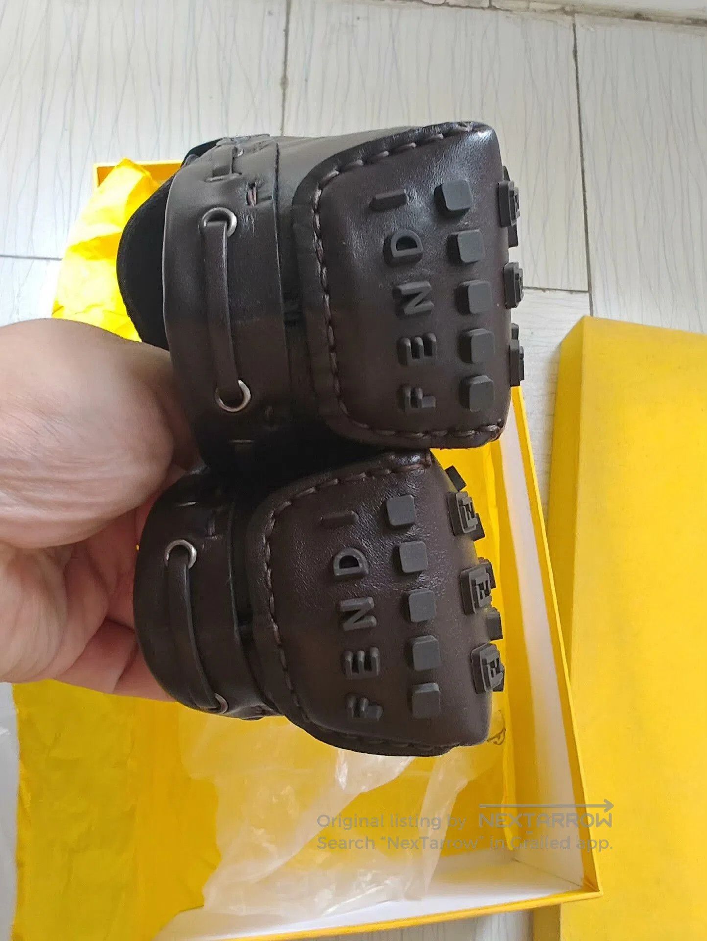 Fendi FENDI FF Logo Brown Leather Loafers. Size US 6.5 / EU 39-40 - 7 Thumbnail