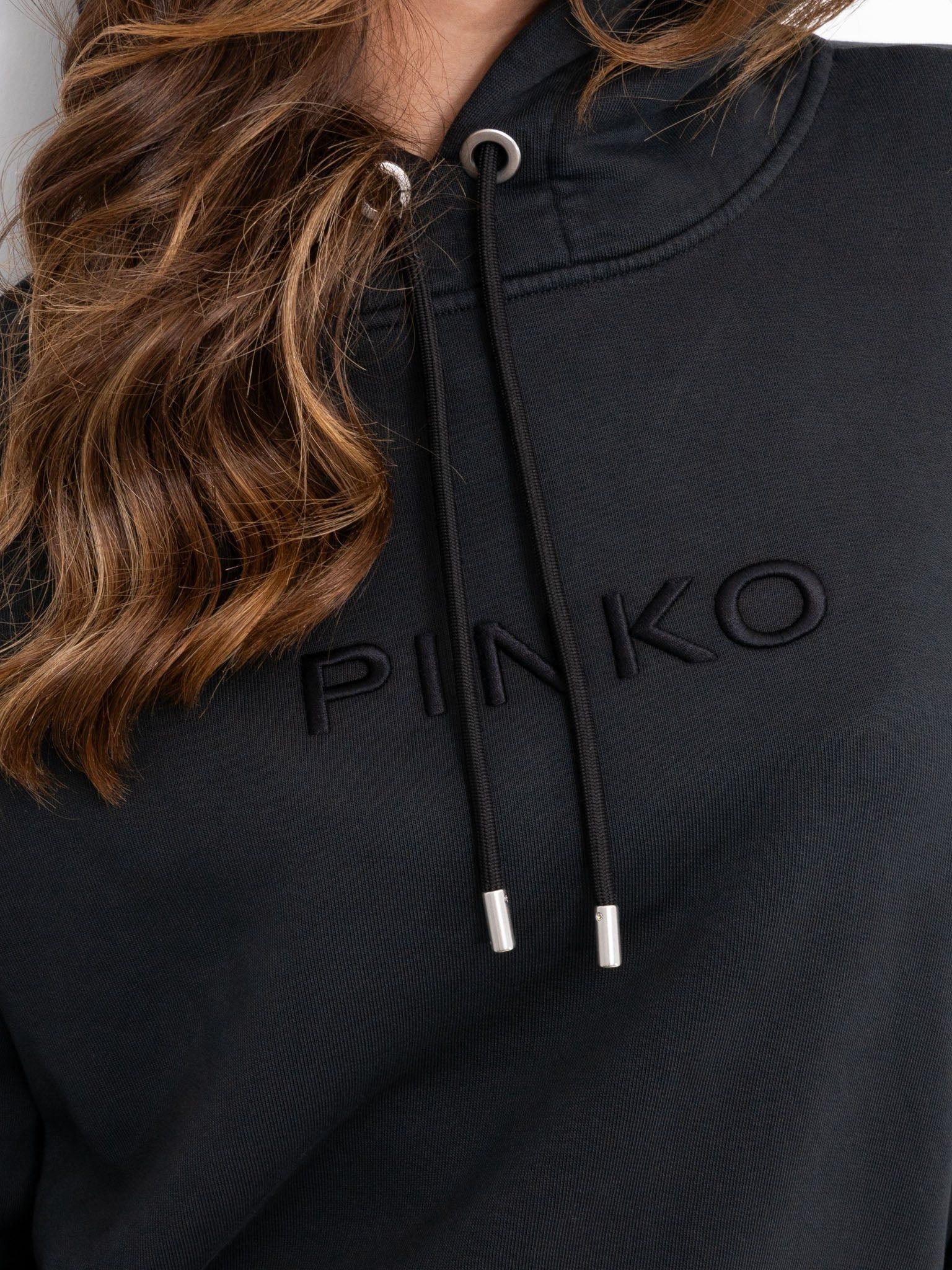 Pinko o1s22i1n0824 Oversized Hooded Sweatshirt in Black Size M / US 6-8 / IT 42-44 - 5 Thumbnail