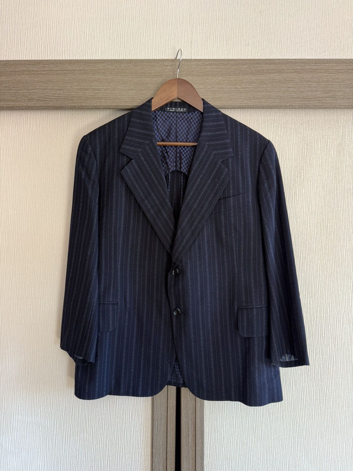 Other Spring&Autumn Japanese Vintage Navy Stripe Tailored Jacket Size 38S - 1 Thumbnail