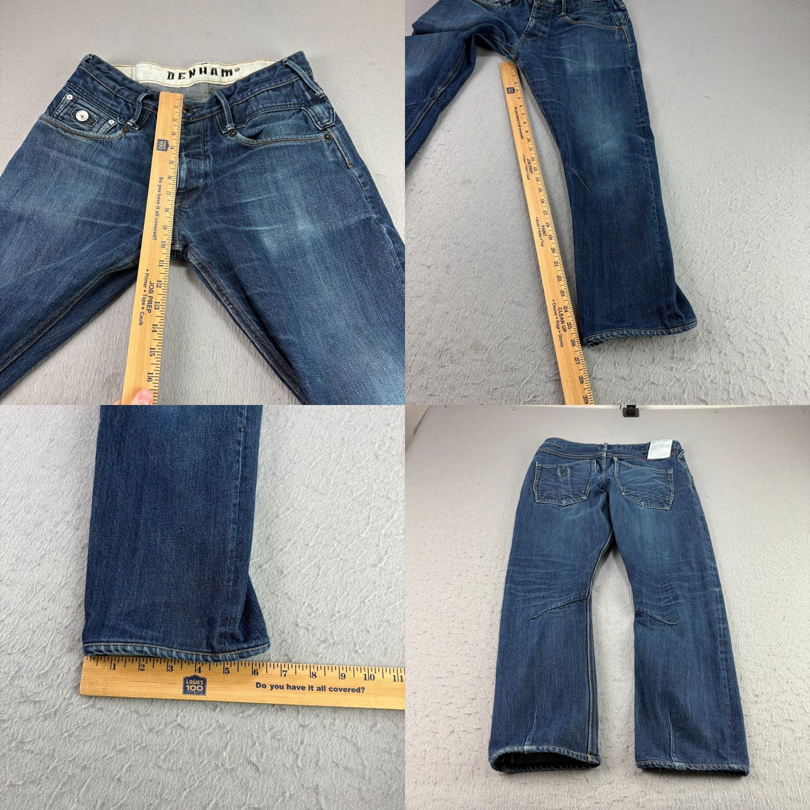 DENHAM Denham Jeans Mens 31x32 Blue Slim Skinny Button Fly Denim Inseam 26 Regular Size 31 Cotton Denim Pattern: Solid Size US 31 - 8 Thumbnail