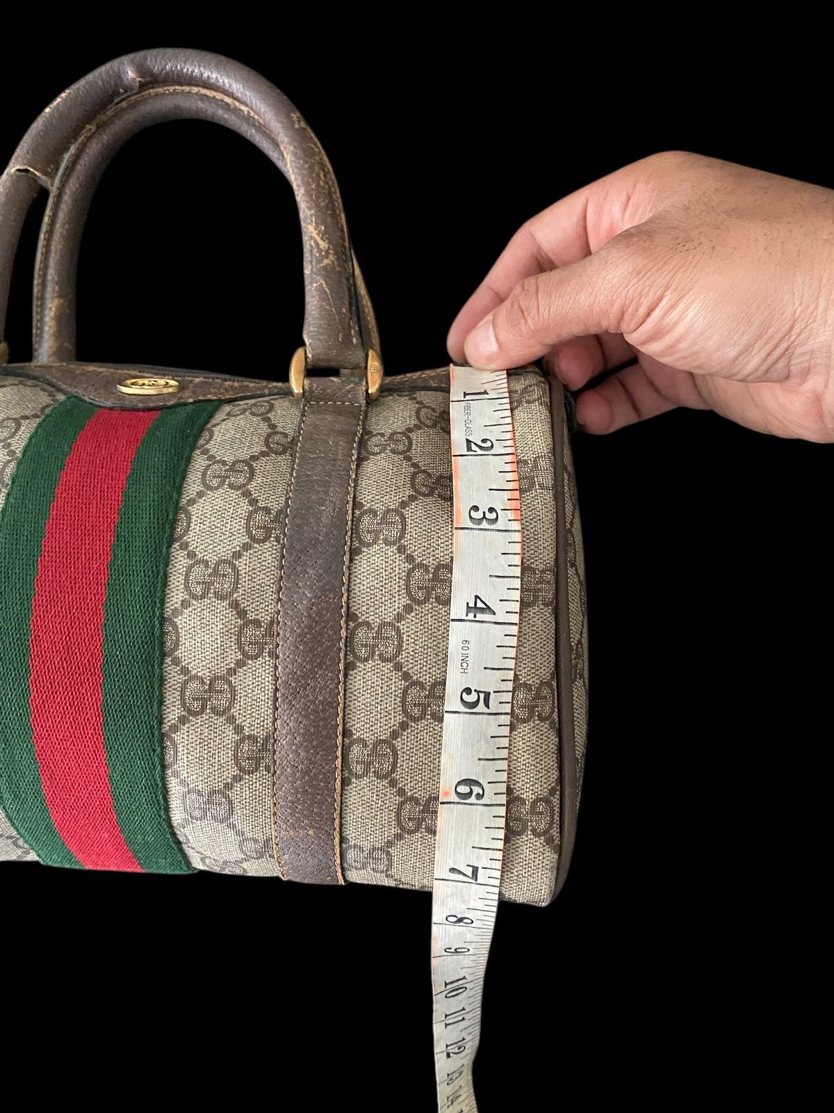 Gucci Gucci Ripped Speedy Vintage Brown Leather Boston Bag ITALY Size ONE SIZE - 17 Thumbnail
