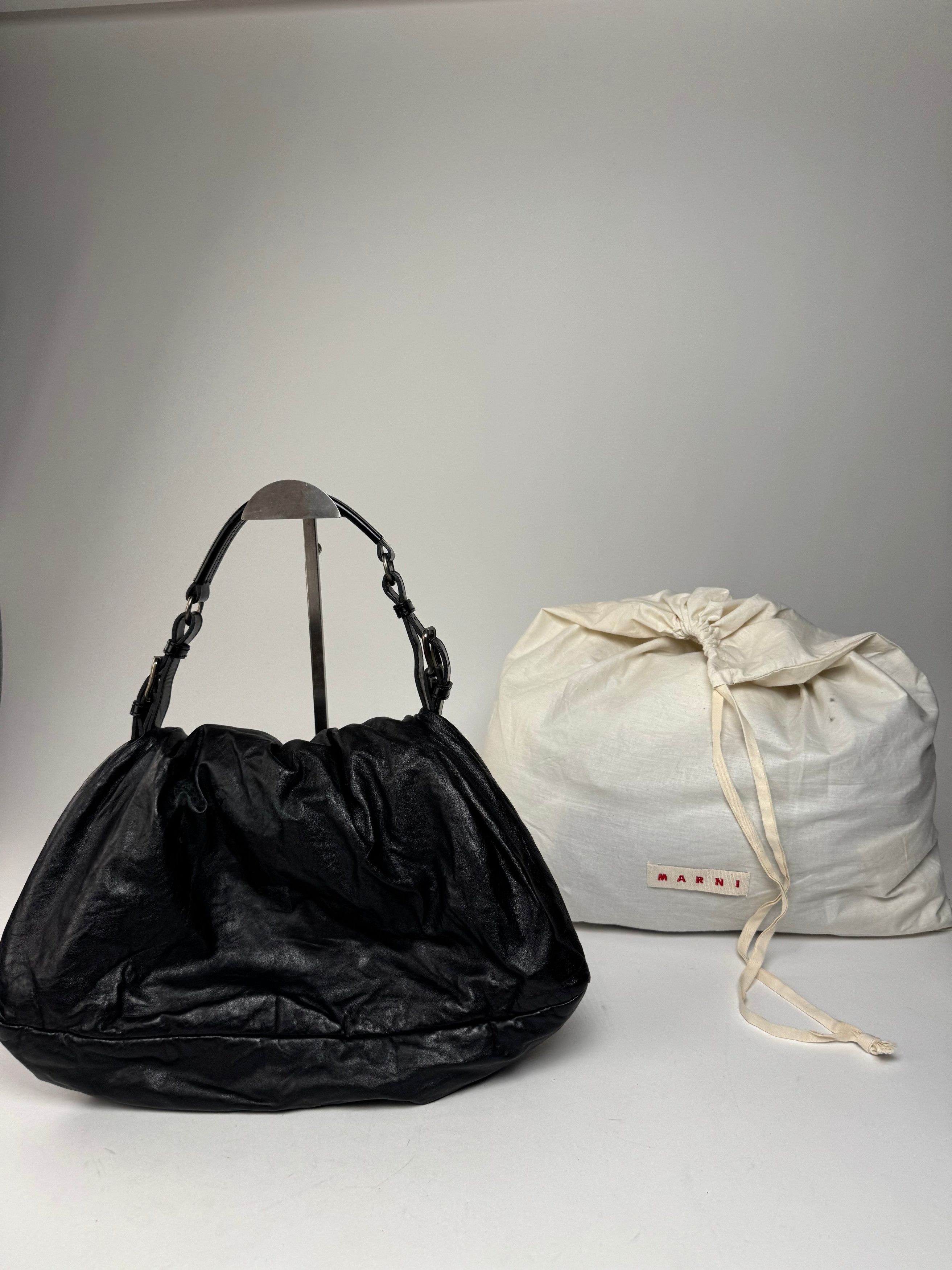 Marni Vintage Vegan Leather Handbag Black Size ONE SIZE - 1 Thumbnail