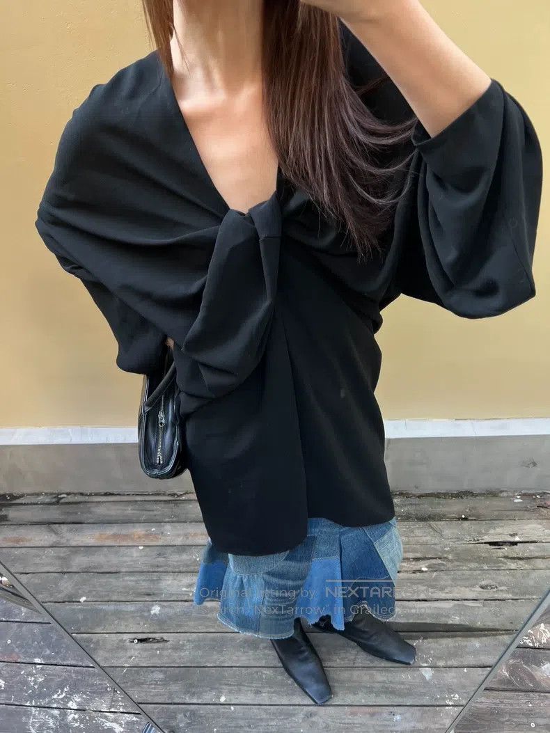 Junya Watanabe Junya Watanabe Deconstructed off-shoulder wrap kimono-styl Size XS / US 0-2 / IT 36-38 - 5 Thumbnail
