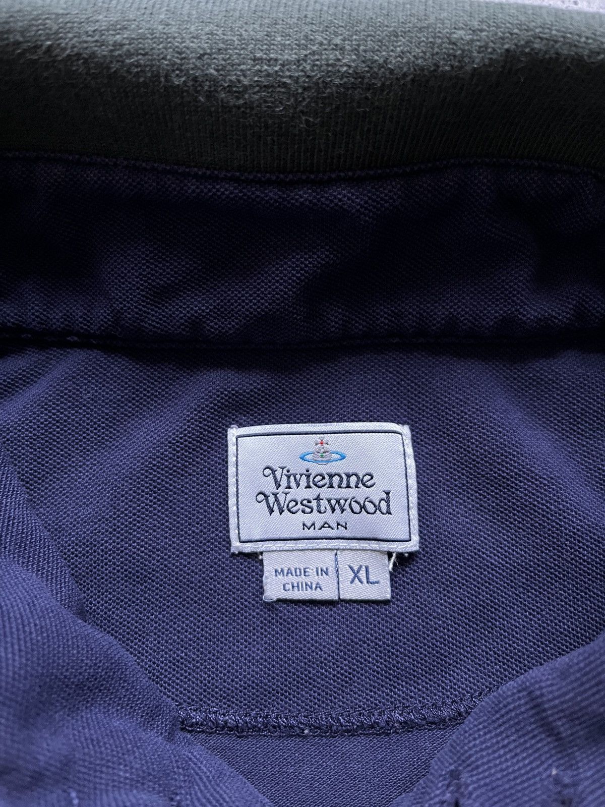 Vivienne Westwood Vivienne Westwood Navy Blue Men’s Polo T-shirt Orb Logo Y2K Size US XL / EU 56 / 4 - 5 Thumbnail